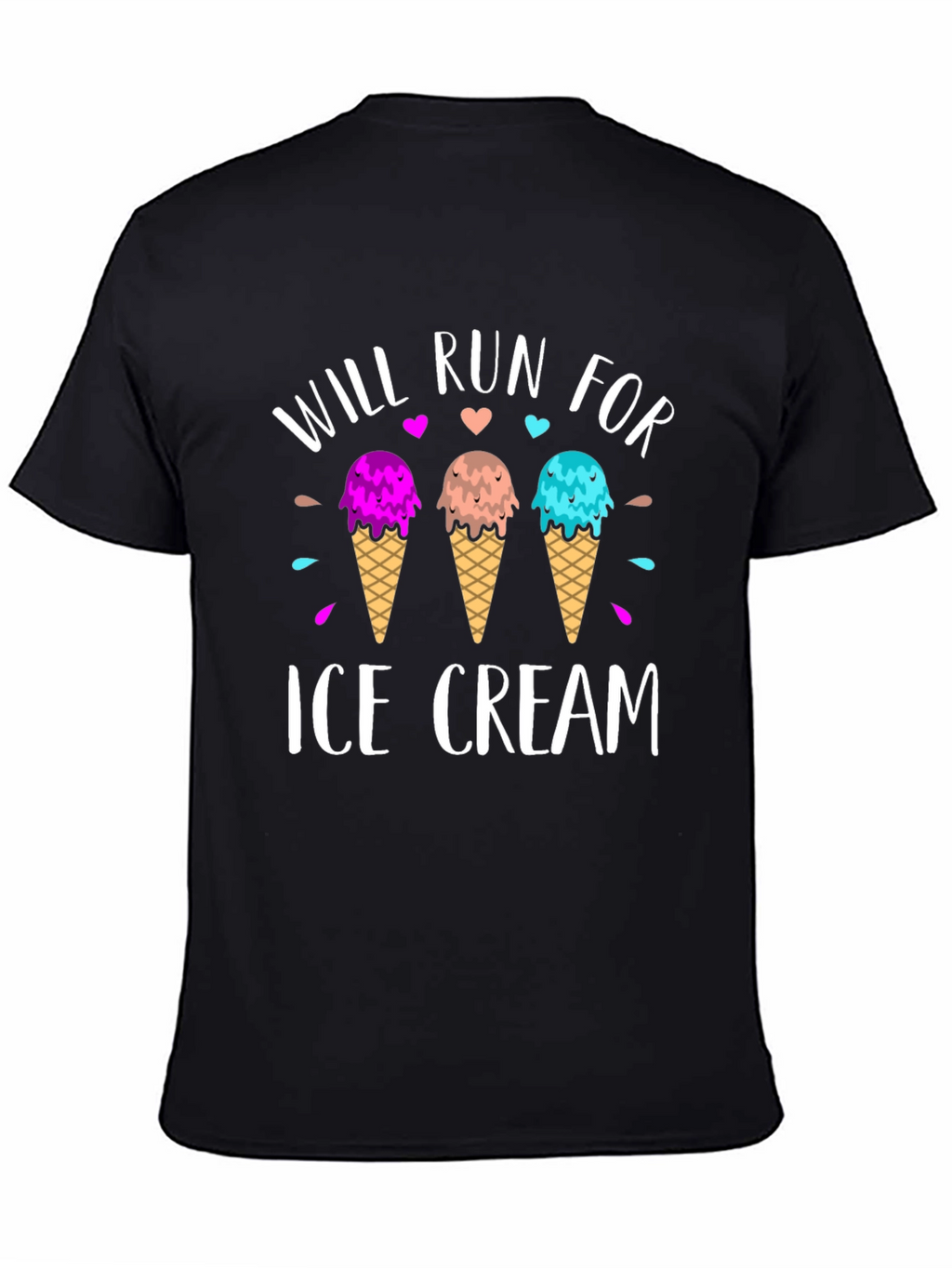 Will Run For Ice Cream Black T-Shirt