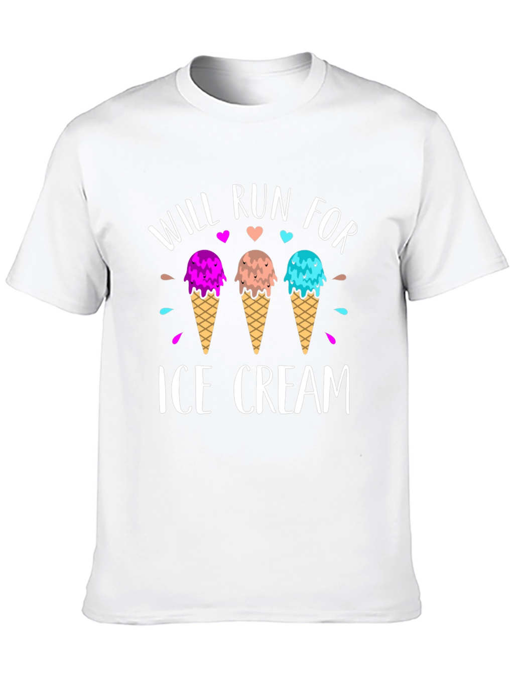 Will Run For Ice Cream Black T-Shirt