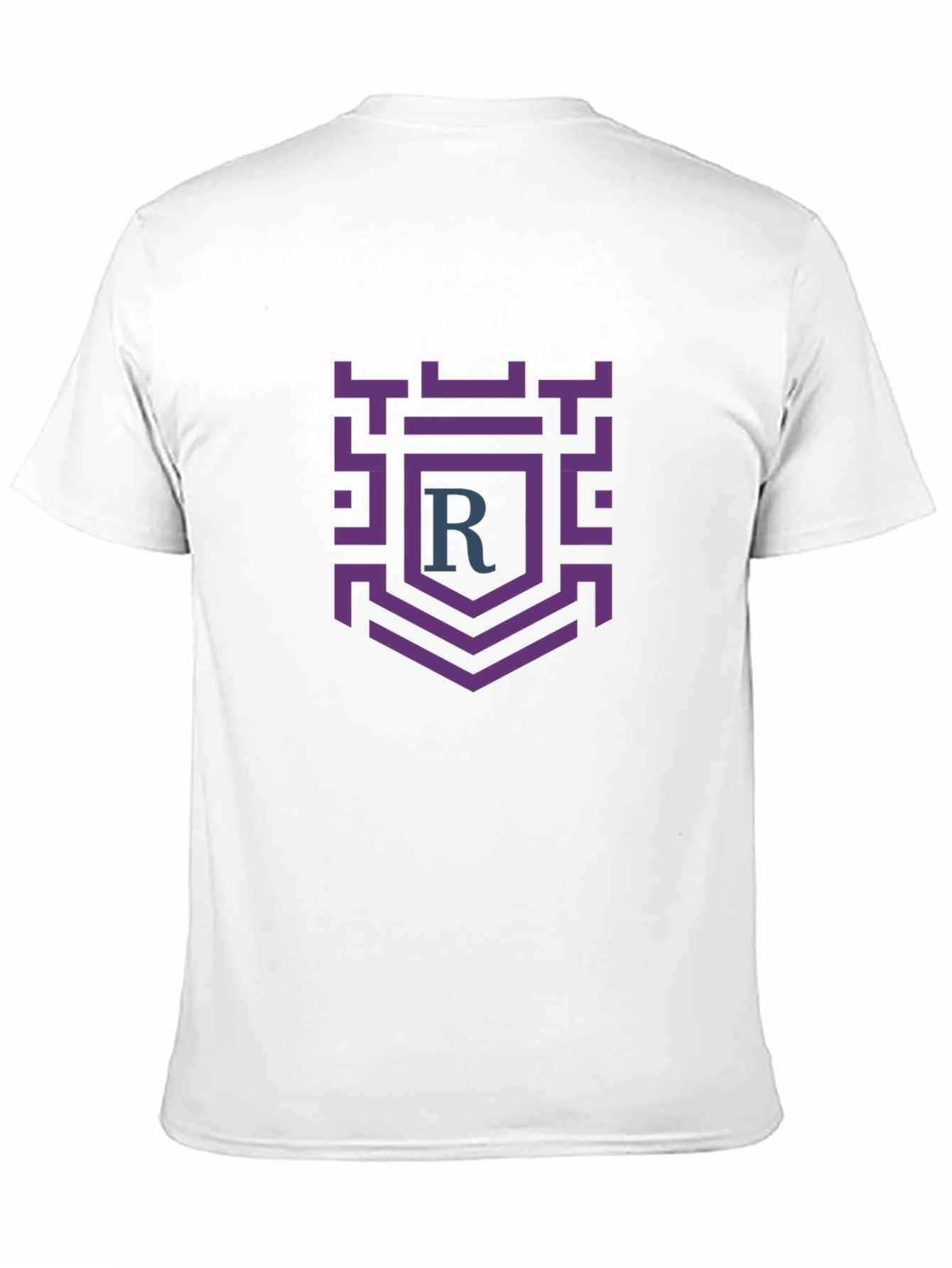 Black T-Shirt with Purple Crest Graphic