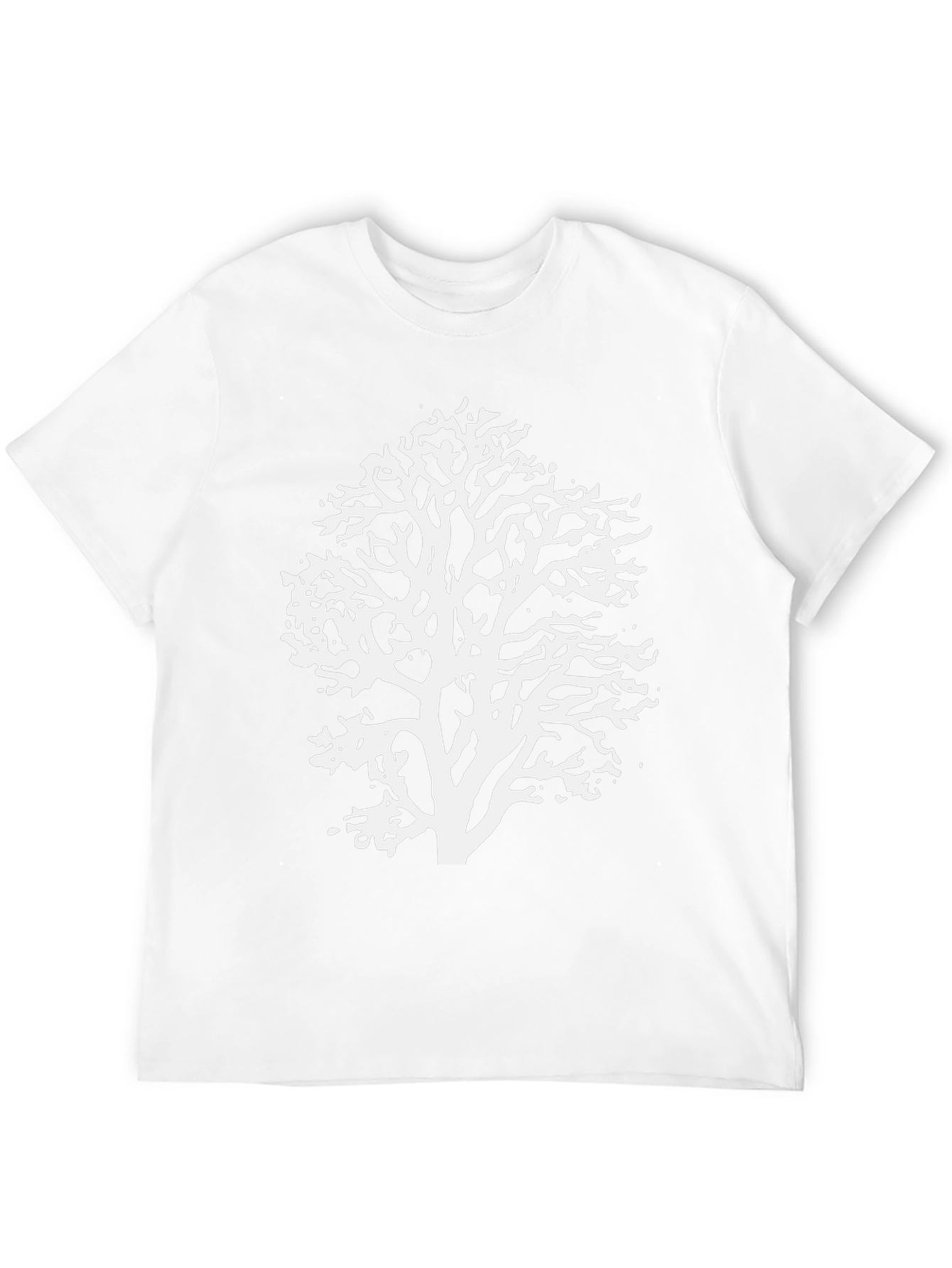 Abstract Tree Graphic Tee - Black Cotton Blend Shirt
