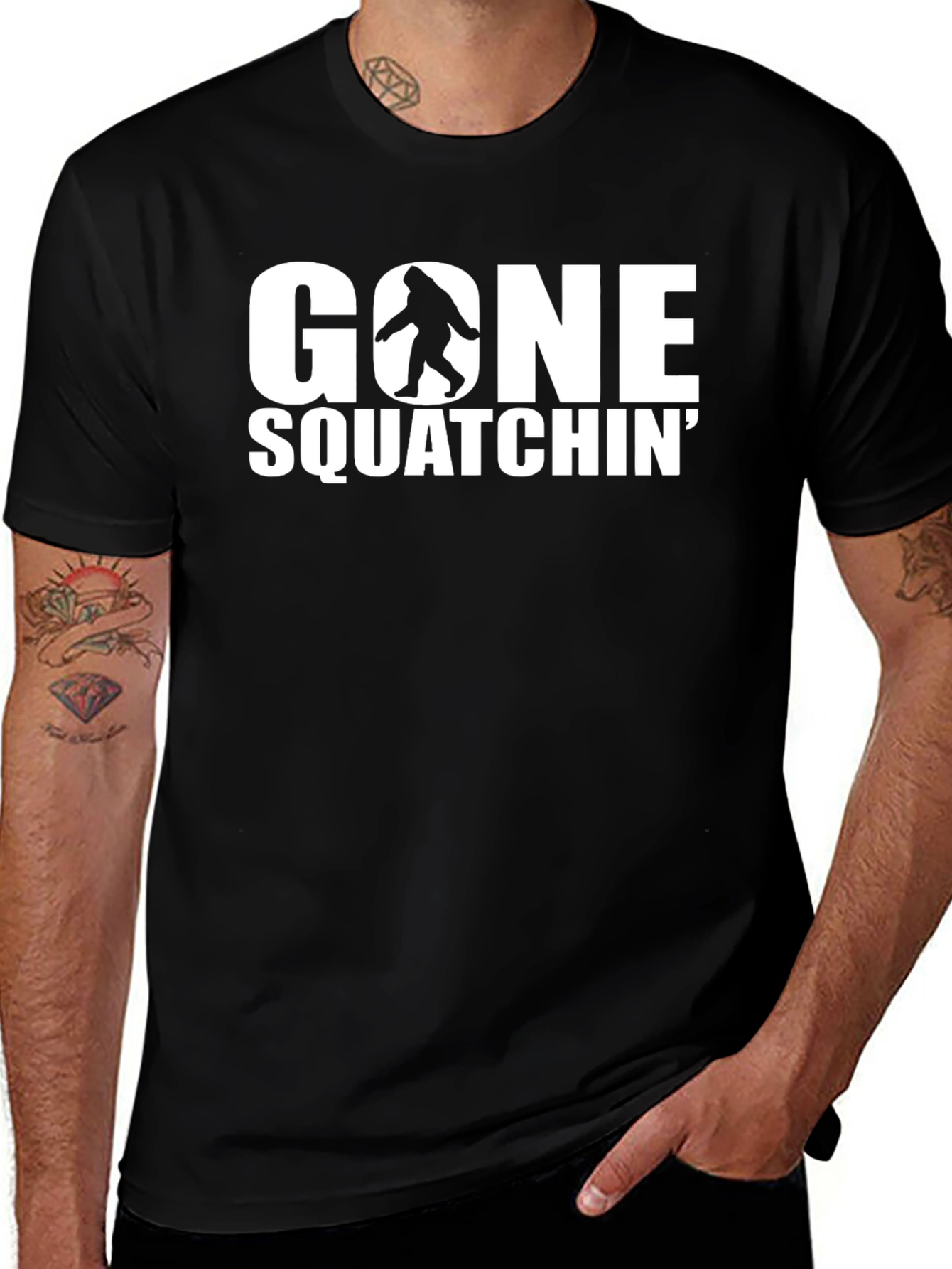 Gone Squatchin Bigfoot T-Shirt - Funny Outdoor Tee