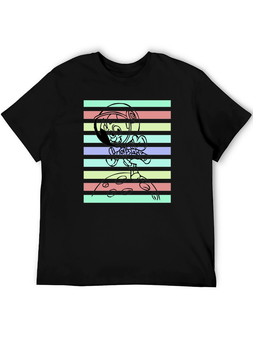 Astronaut Cartoon Graphic T-Shirt