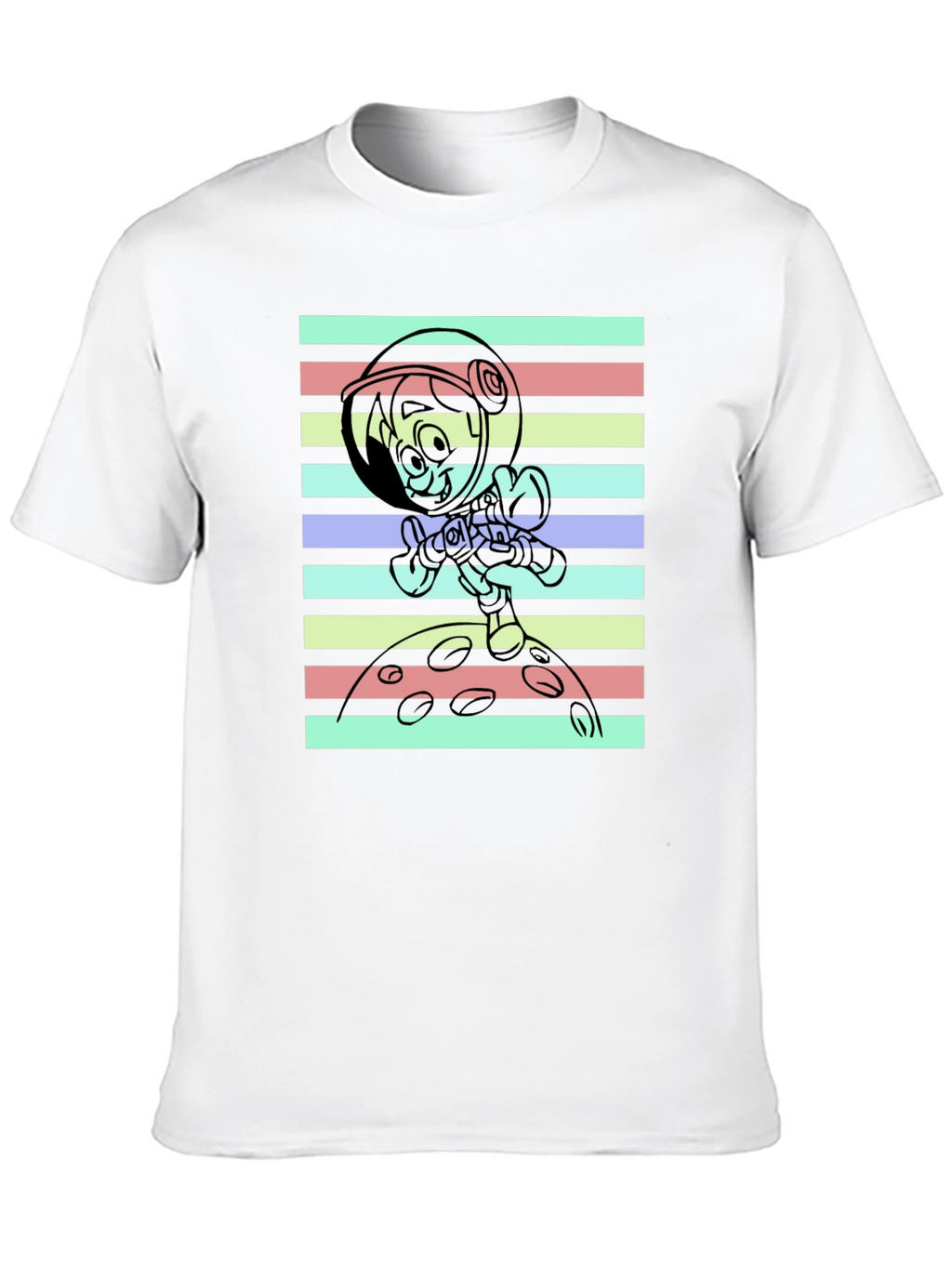 Astronaut Cartoon Graphic T-Shirt