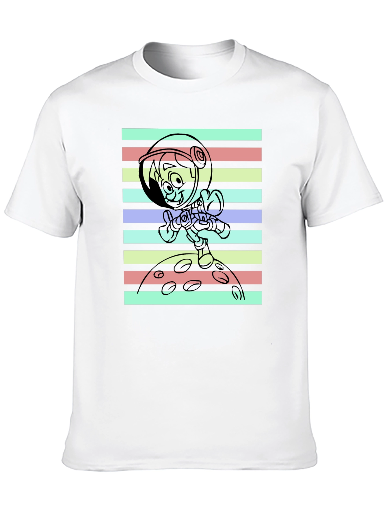 Astronaut Cartoon Graphic T-Shirt
