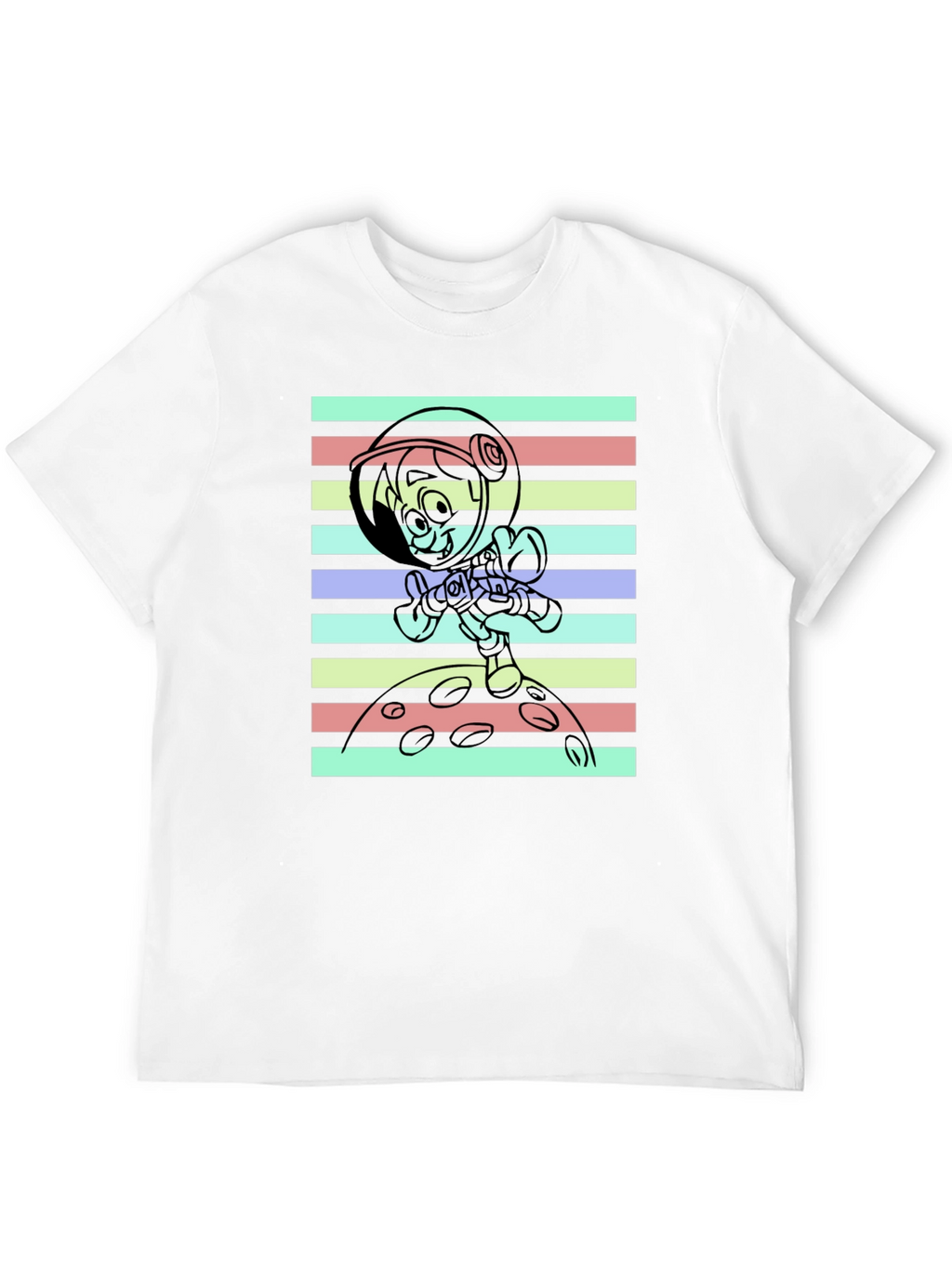 Astronaut Cartoon Graphic T-Shirt