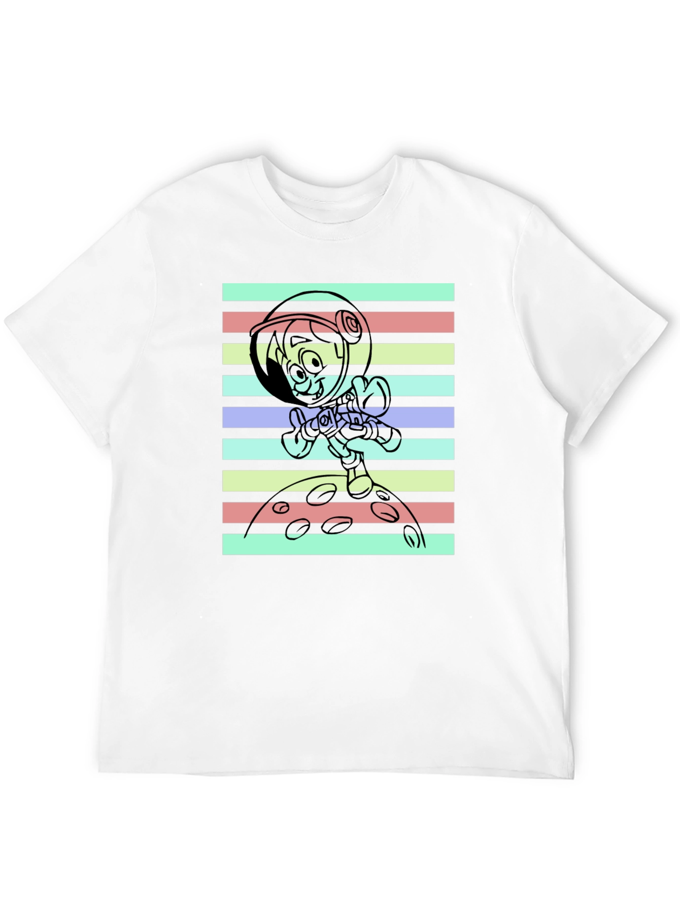 Astronaut Cartoon Graphic T-Shirt