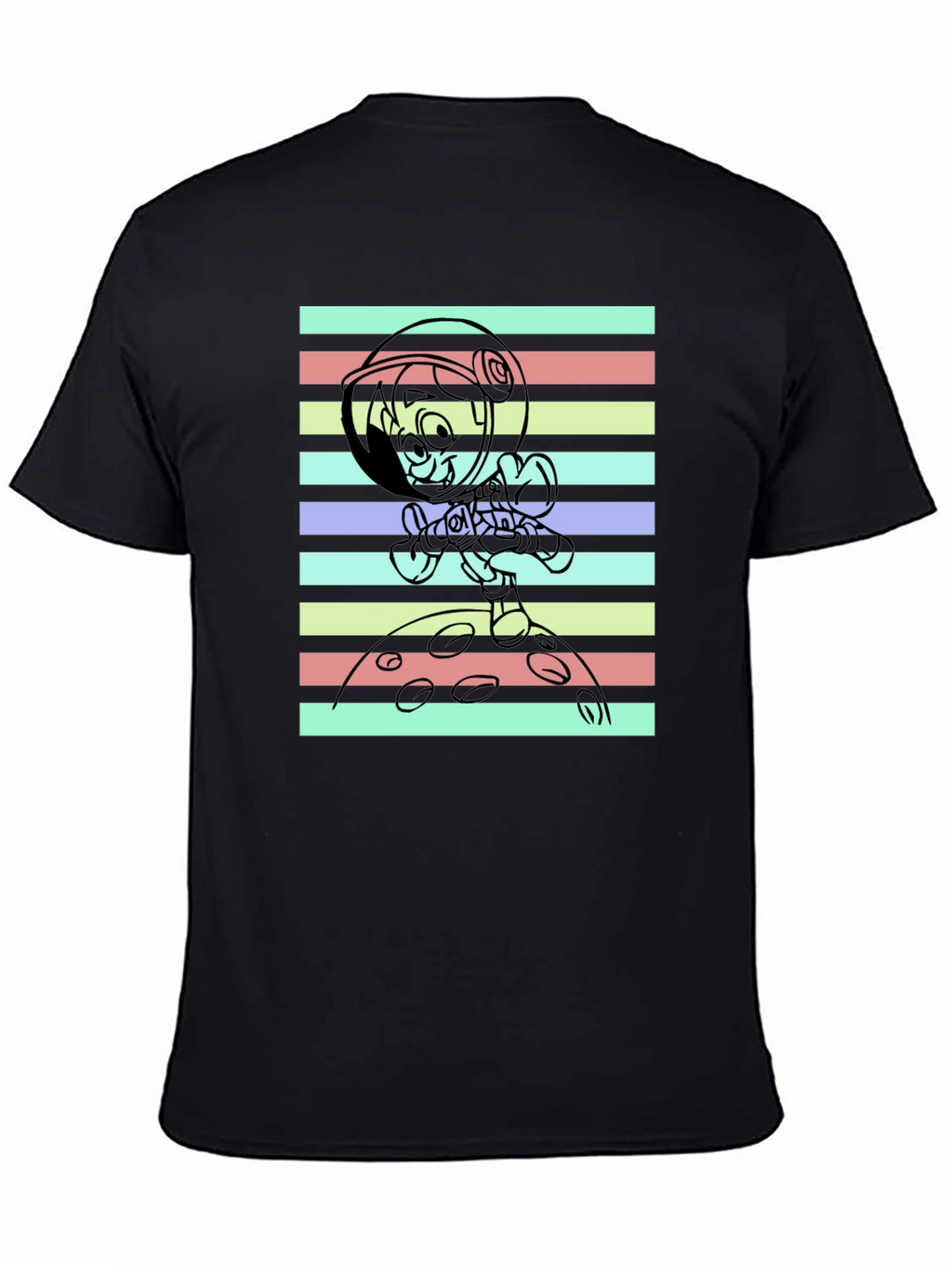 Astronaut Cartoon Graphic T-Shirt