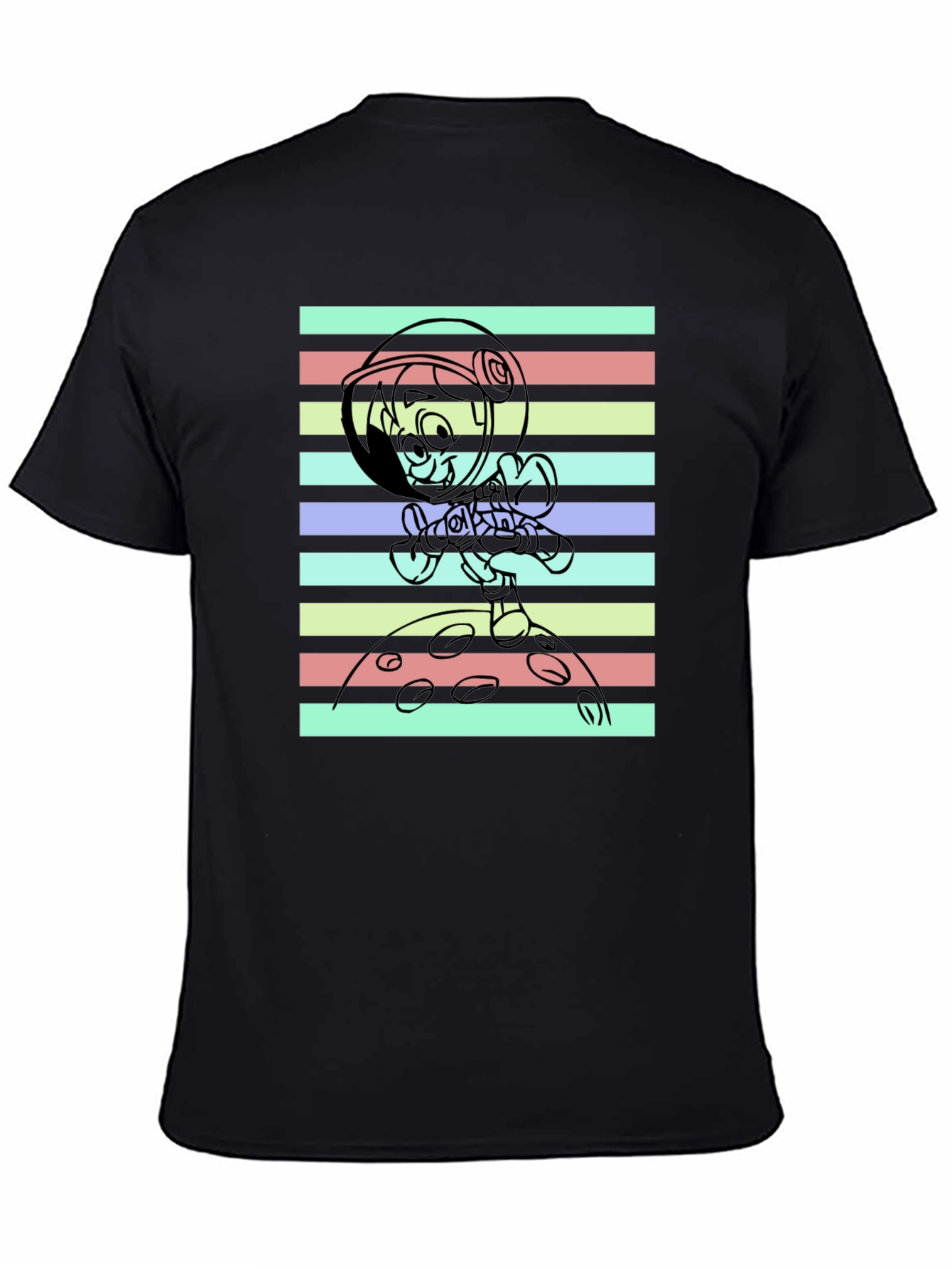 Astronaut Cartoon Graphic T-Shirt