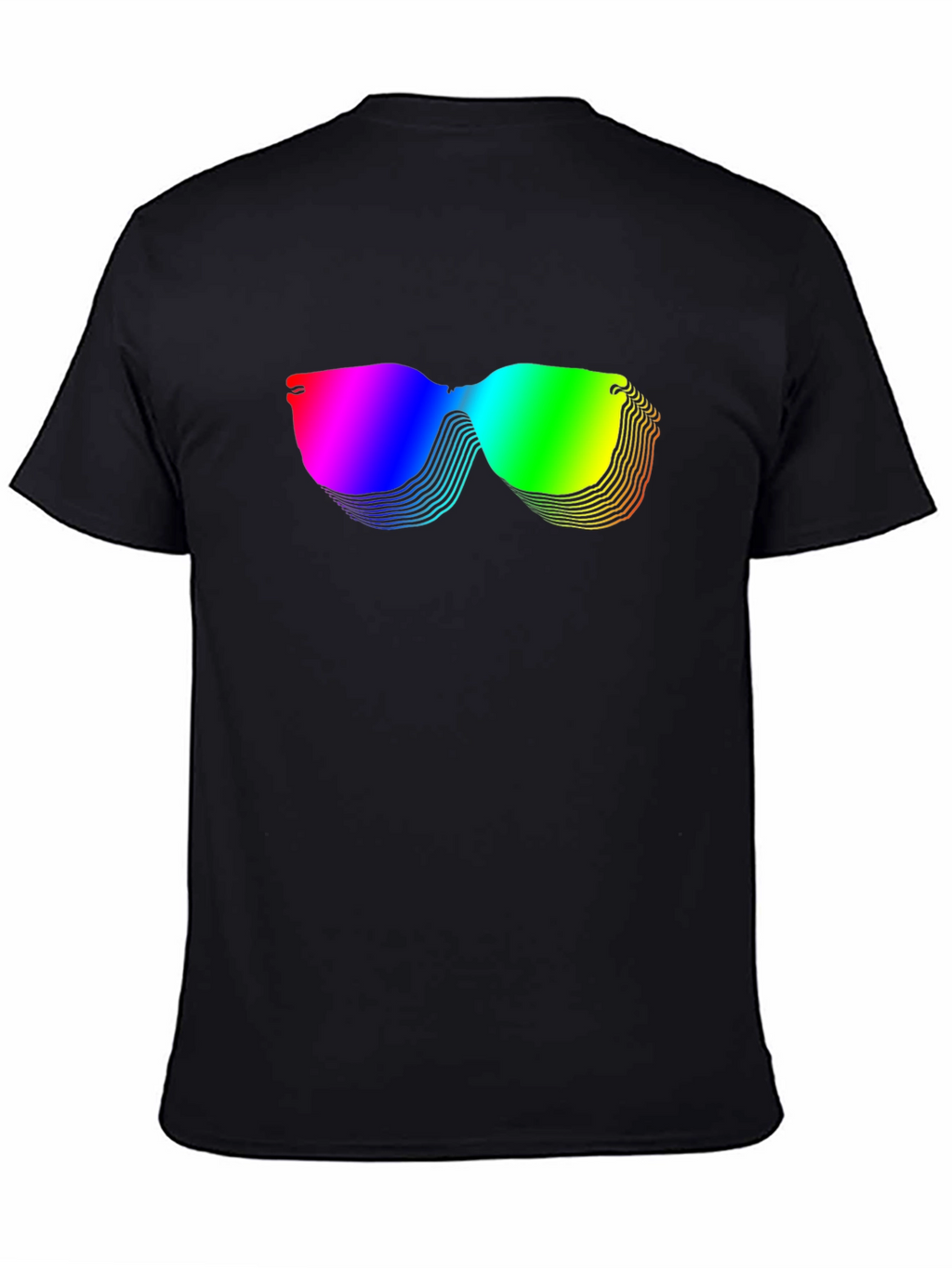 Rainbow Sunglasses Graphic Black T-Shirt