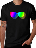 Rainbow Sunglasses Graphic Black T-Shirt