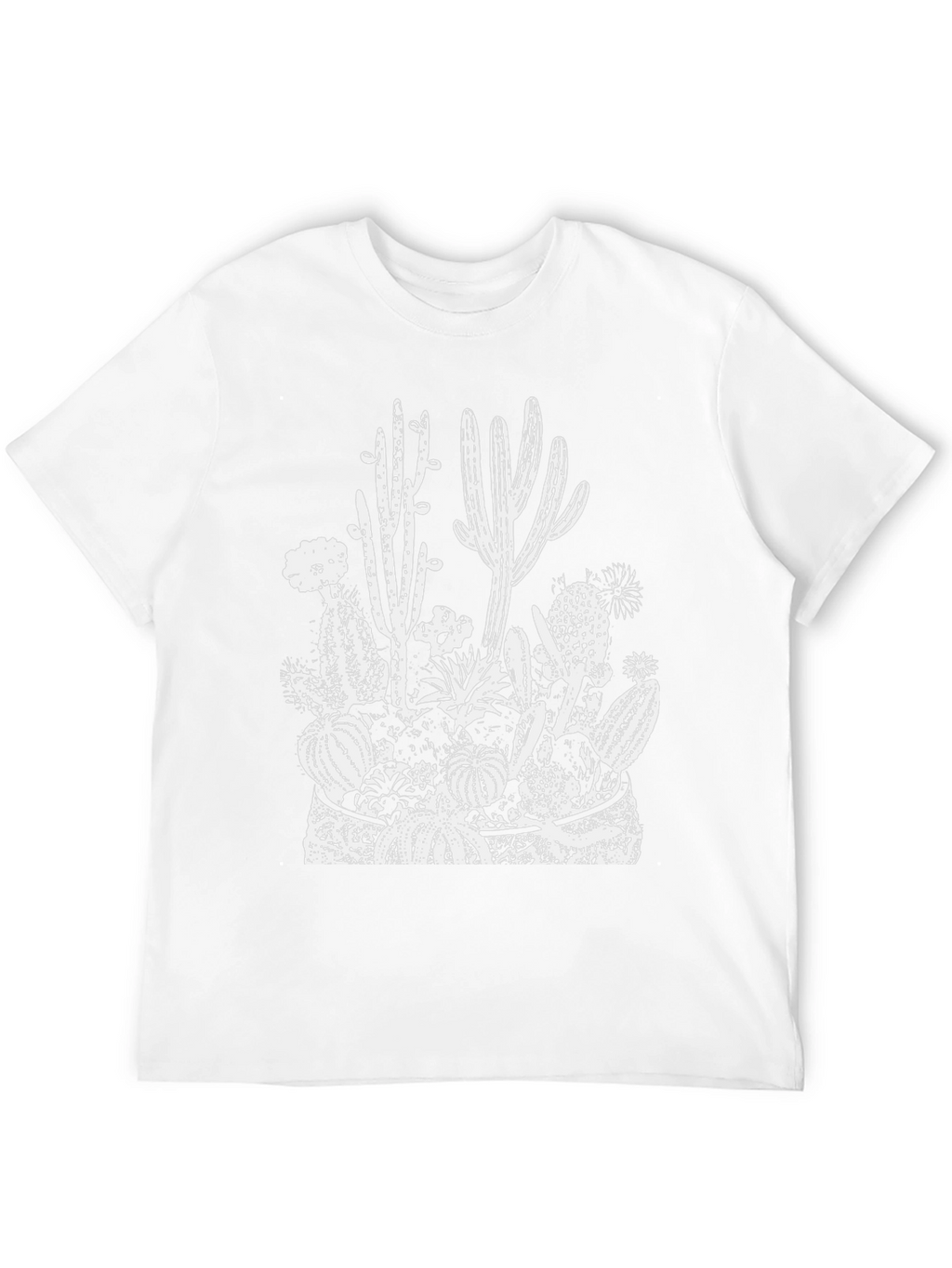 Cactus Print Black Tee - Desert Style