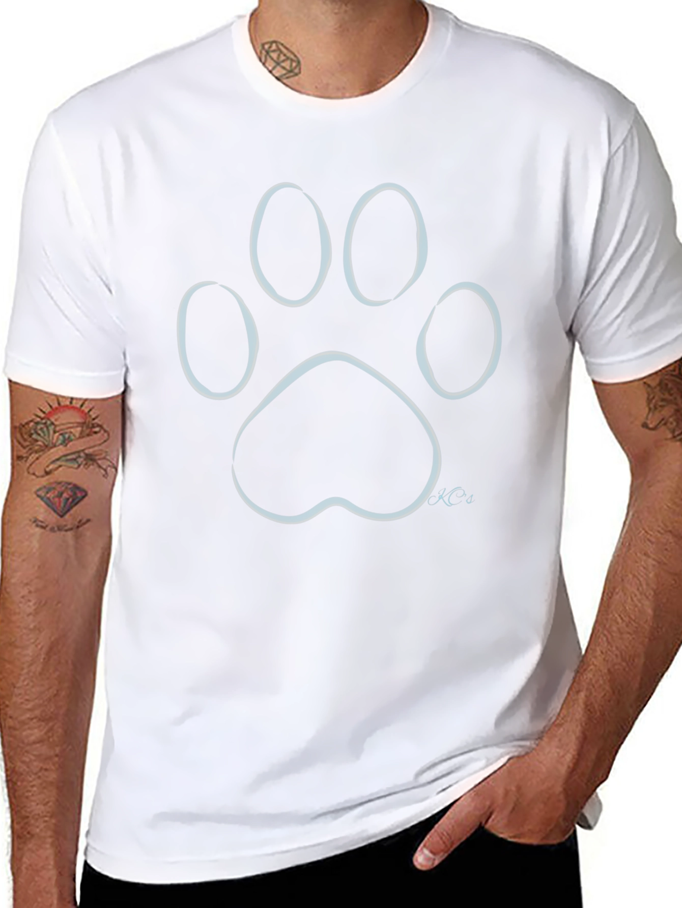 Paw Print Graphic T-Shirt - Stylish Casual Wear
