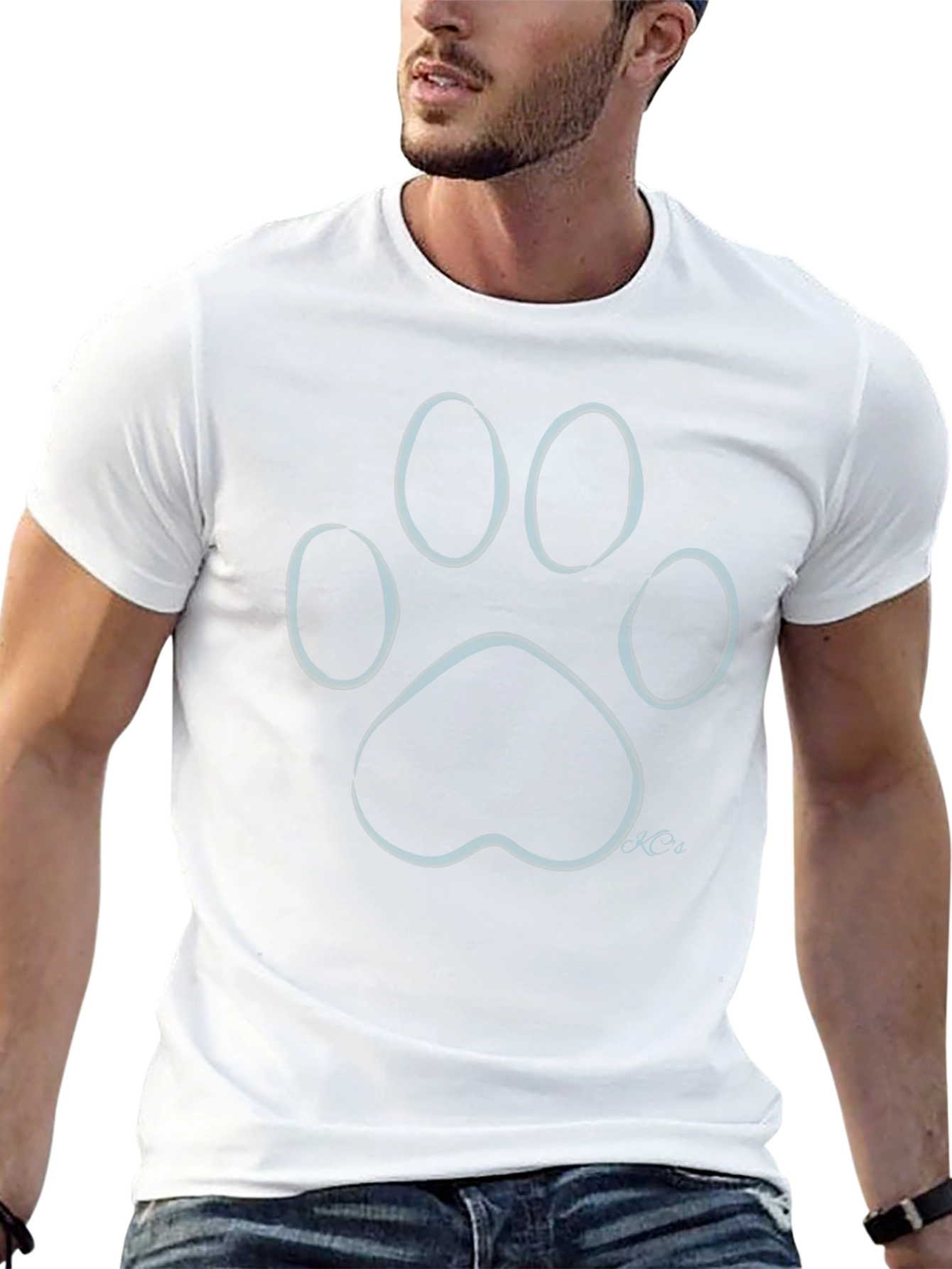 Paw Print Graphic T-Shirt - Stylish Casual Wear