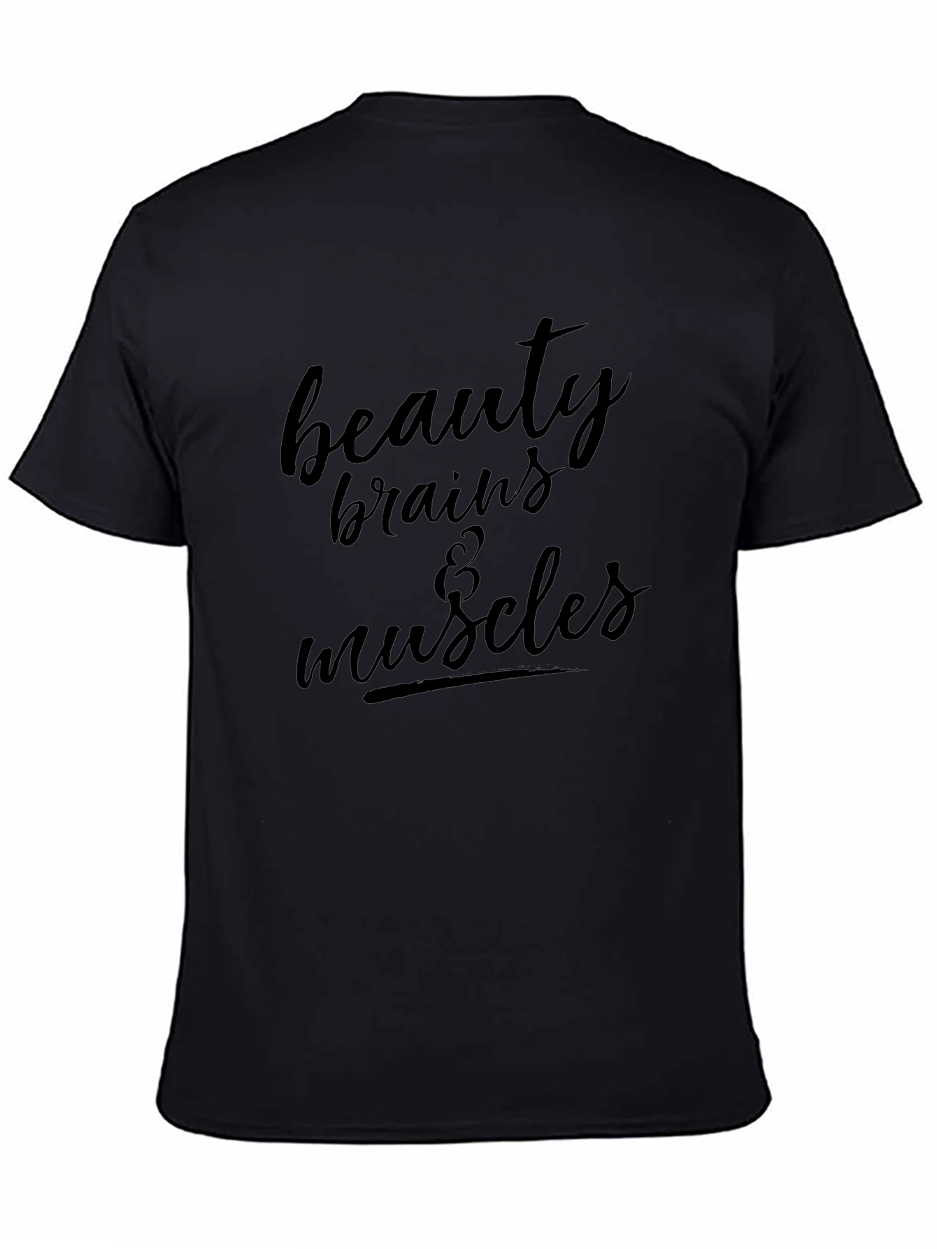Beauty Brains & Muscles Black Graphic Tee