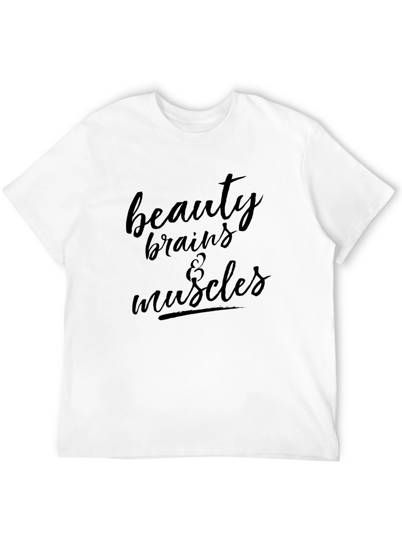 Beauty Brains & Muscles Black Graphic Tee