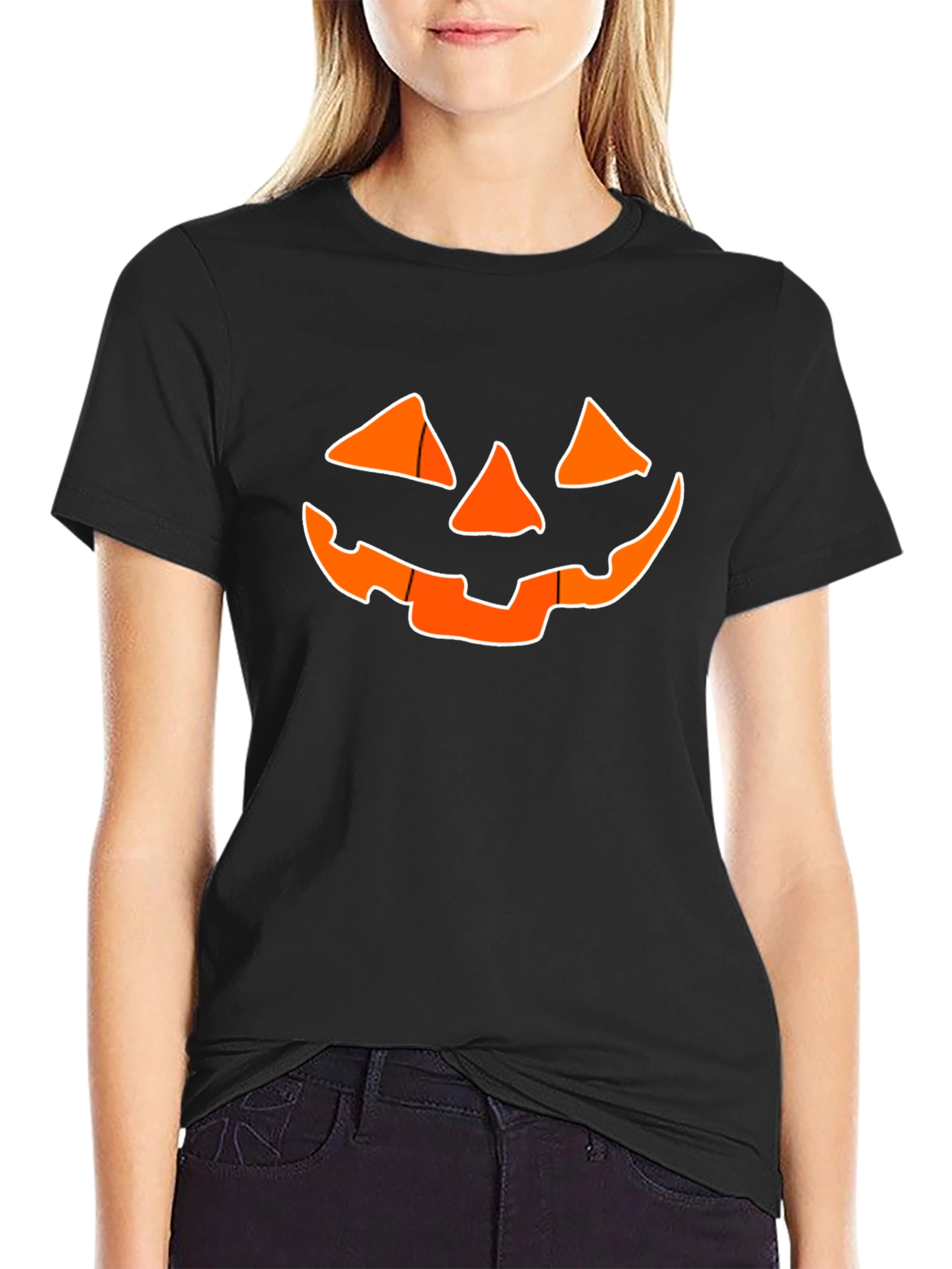 Halloween Jack-O-Lantern Graphic Tee - Black