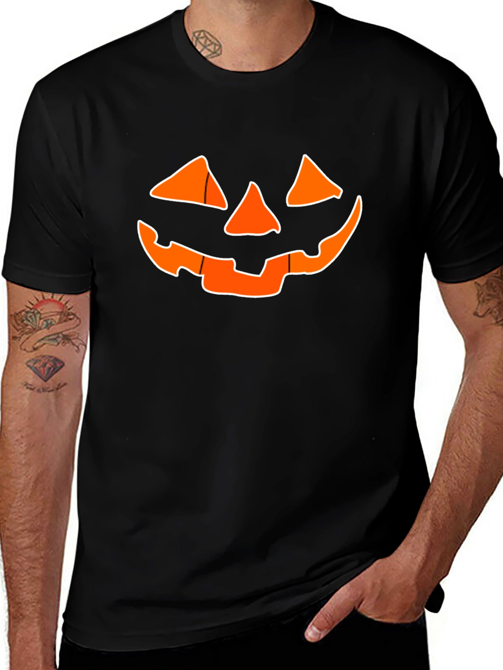 Halloween Jack-O-Lantern Graphic Tee - Black