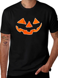 Halloween Jack-O-Lantern Graphic Tee - Black