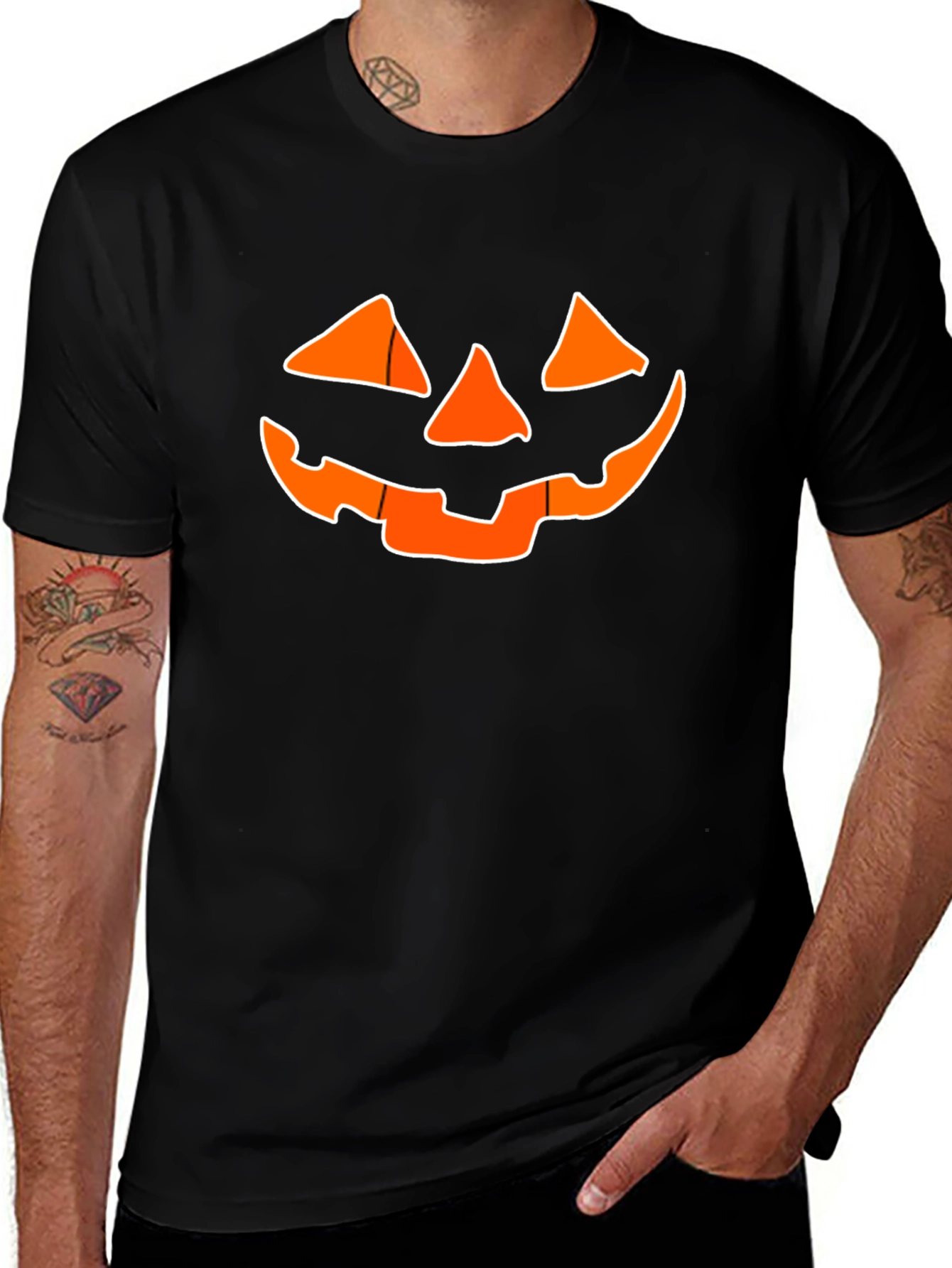Halloween Jack-O-Lantern Graphic Tee - Black