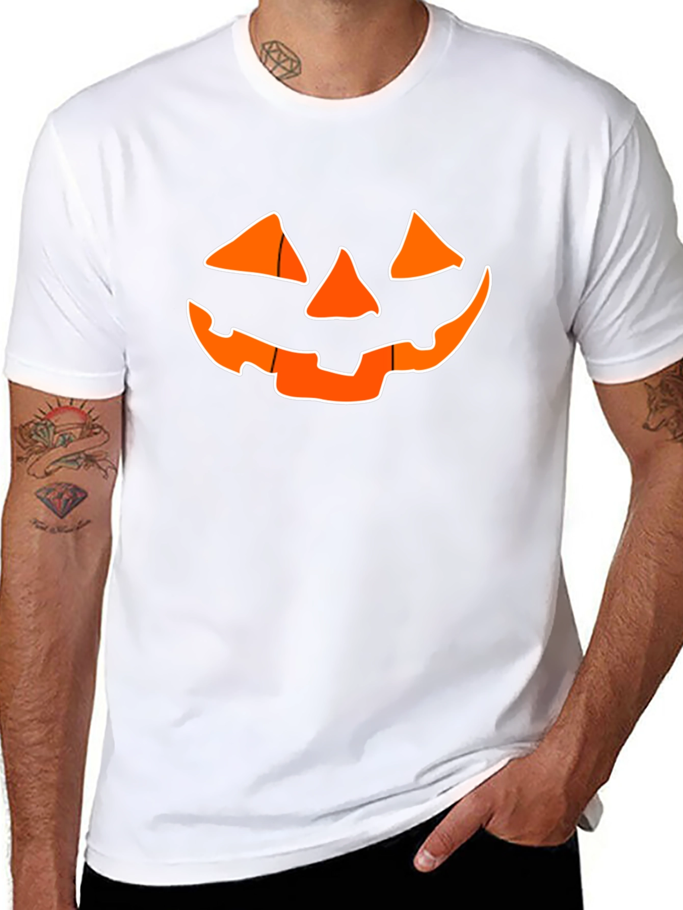 Halloween Jack-O-Lantern Graphic Tee - Black