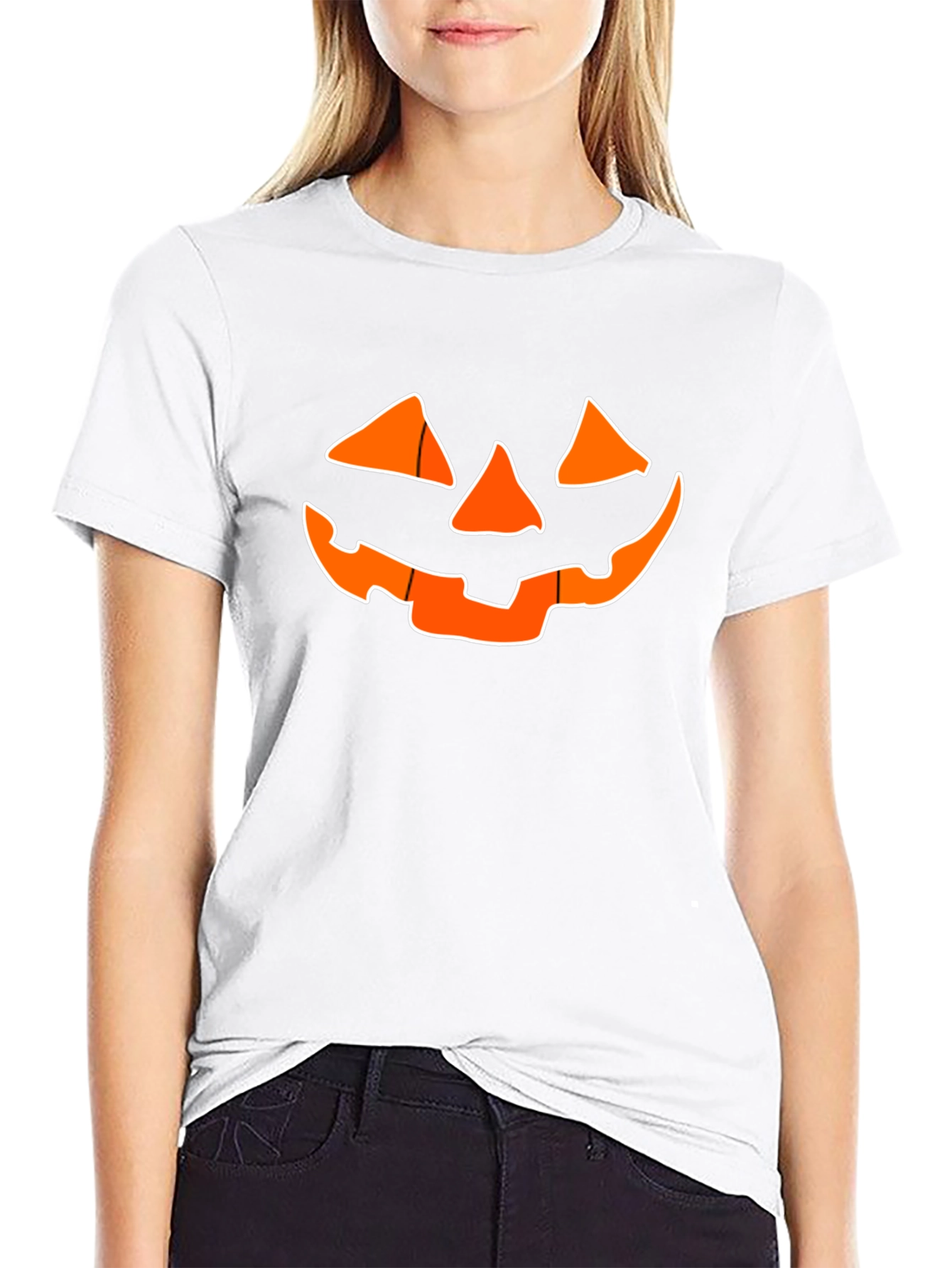Halloween Jack-O-Lantern Graphic Tee - Black