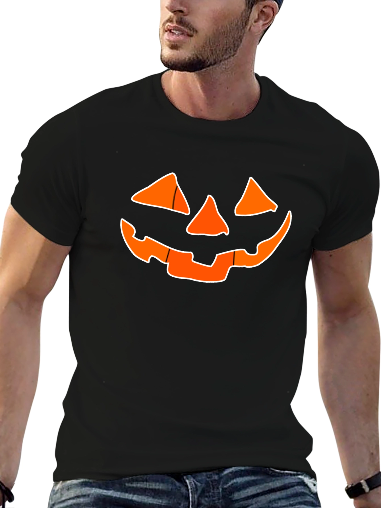 Halloween Jack-O-Lantern Graphic Tee - Black