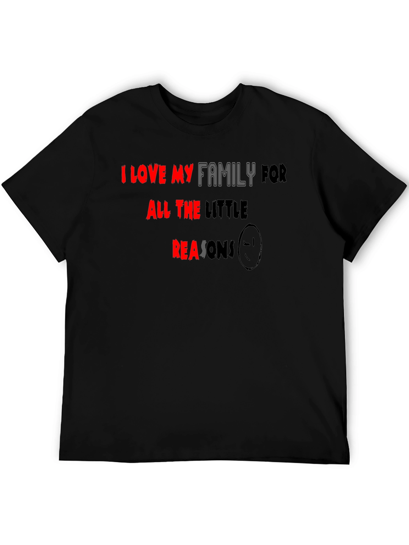I Love My Family Black T-Shirt
