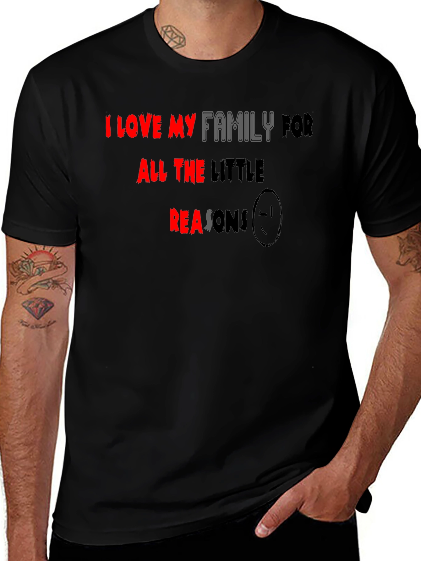 I Love My Family Black T-Shirt