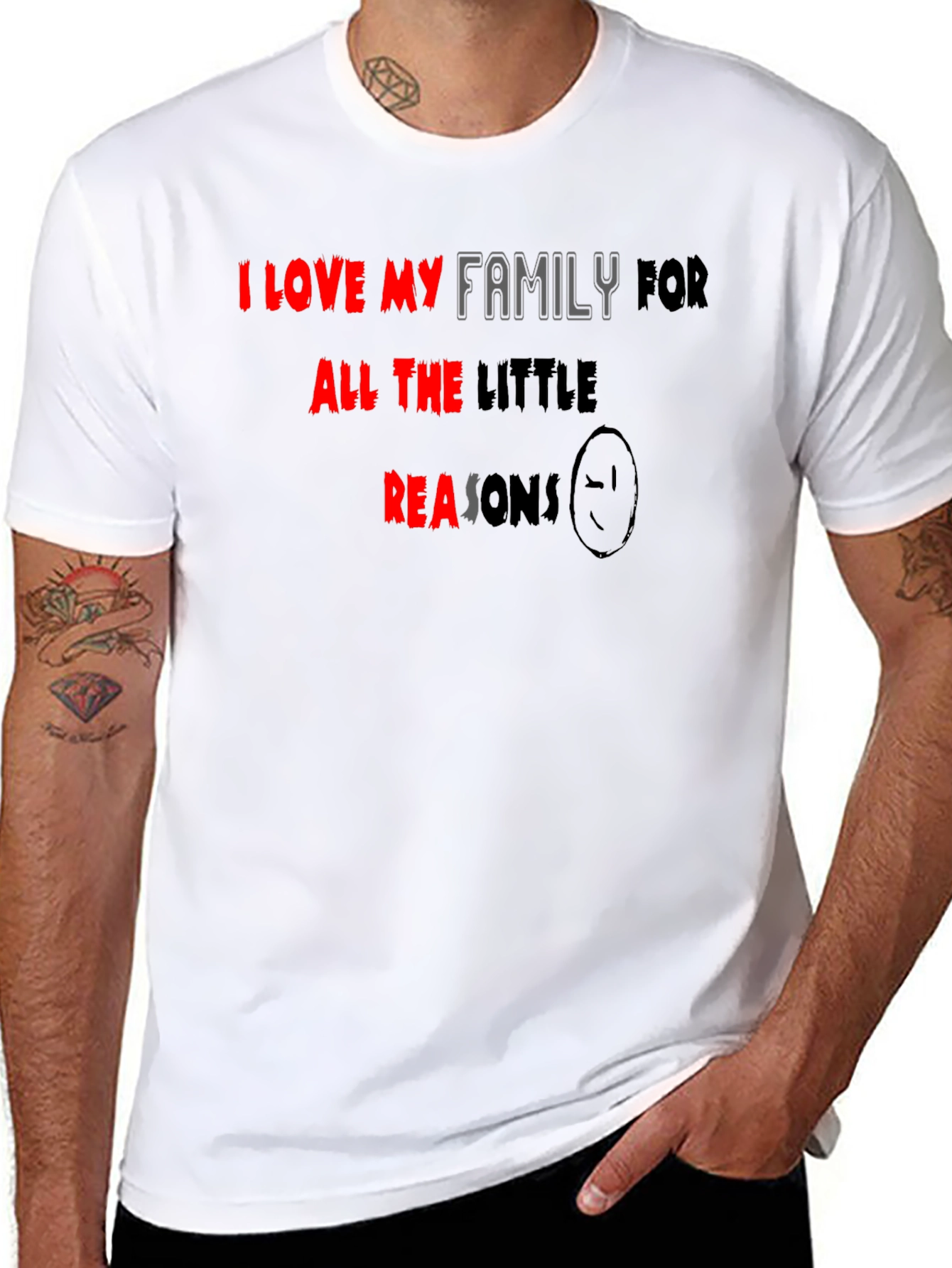 I Love My Family Black T-Shirt
