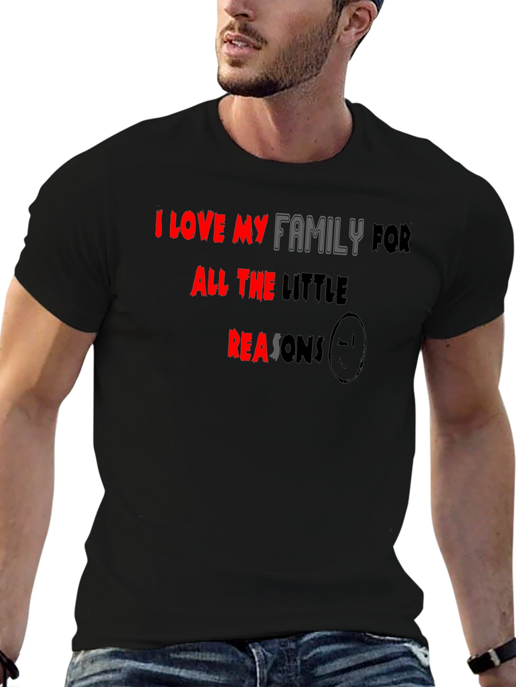 I Love My Family Black T-Shirt