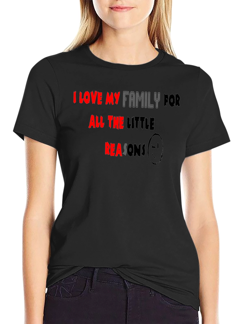 I Love My Family Black T-Shirt