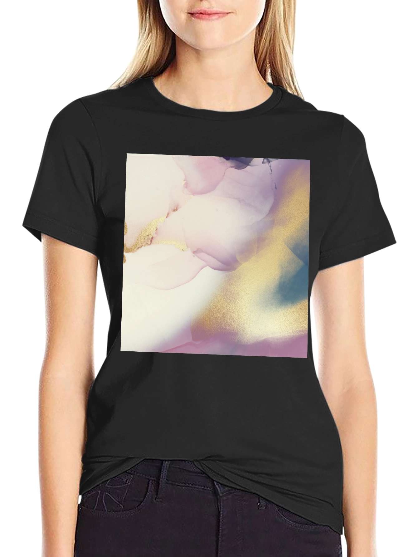 Abstract Art Print Black T-Shirt for Men