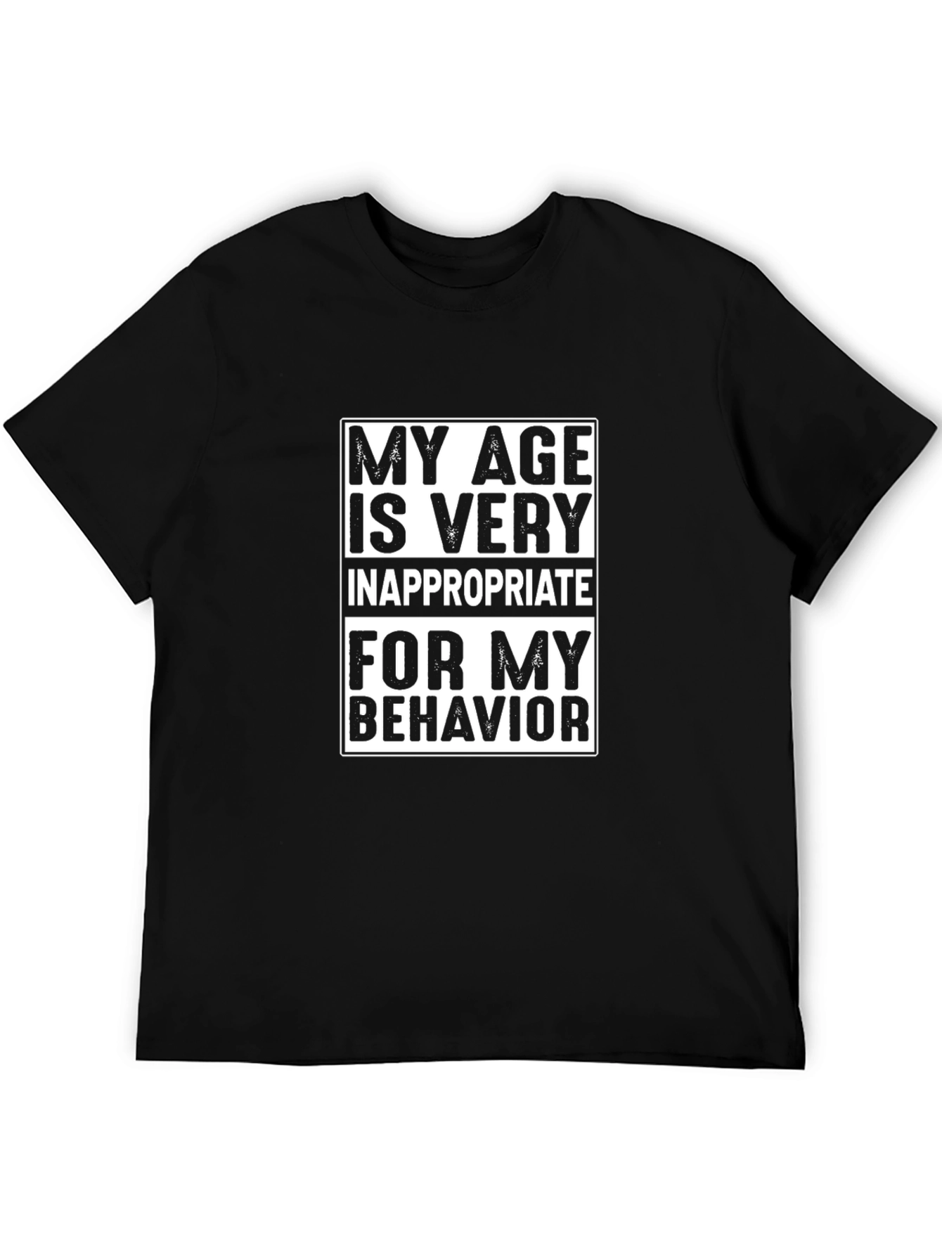 Humorous Age Behavior Black T-Shirt
