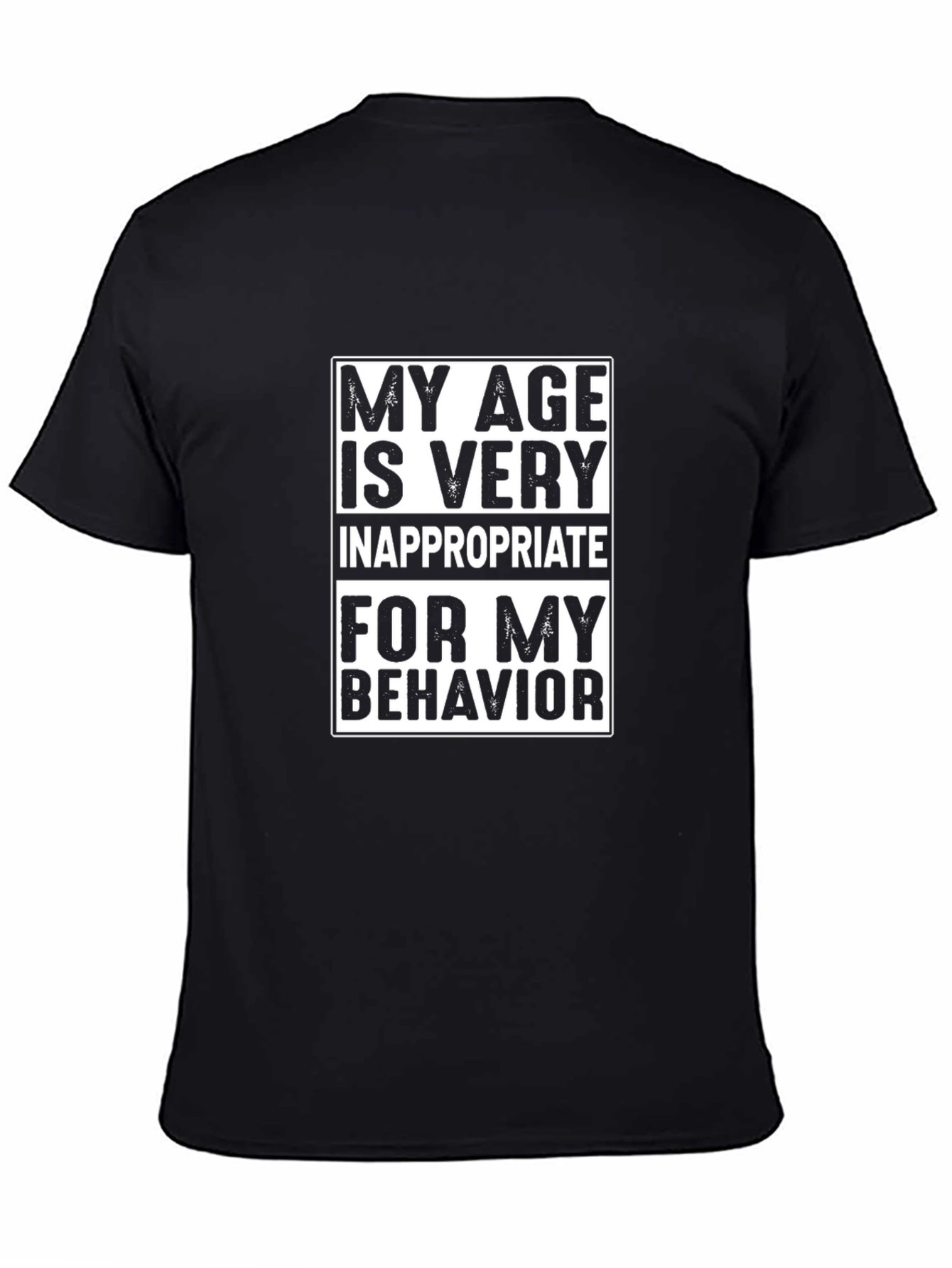 Humorous Age Behavior Black T-Shirt