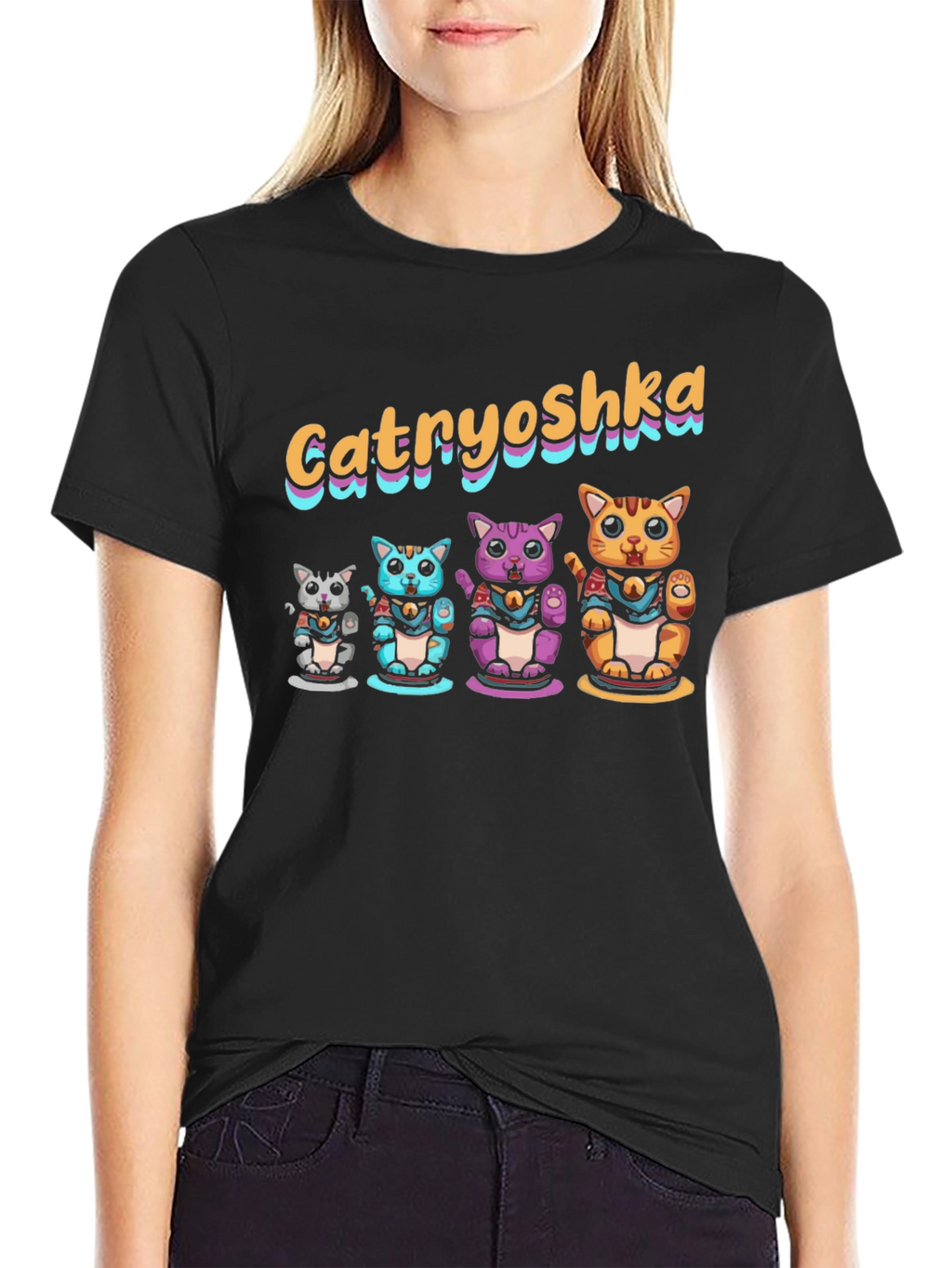 Catryoshka T-Shirt - Lucky Cat Design