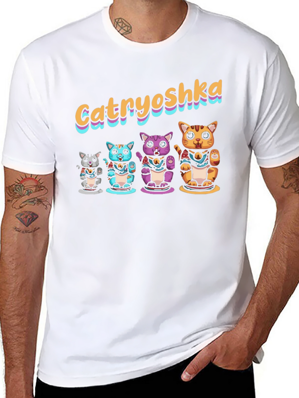 Catryoshka T-Shirt - Lucky Cat Design