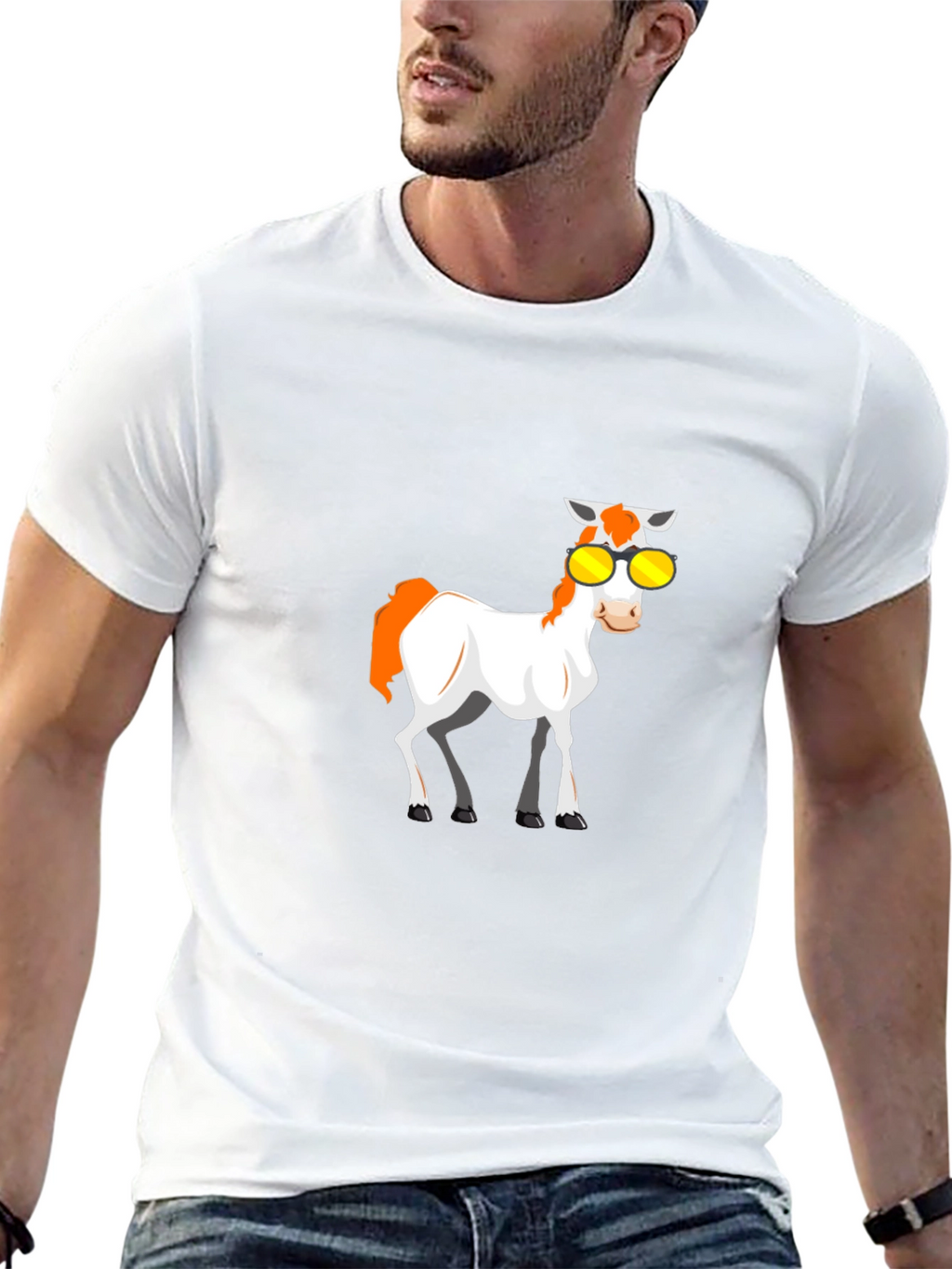 Cool Cartoon Horse Graphic Tee