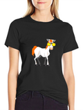 Cool Cartoon Horse Graphic Tee