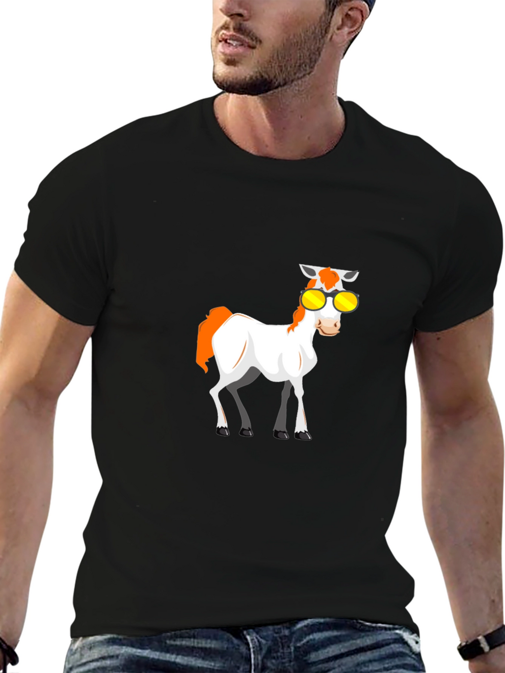 Cool Cartoon Horse Graphic Tee