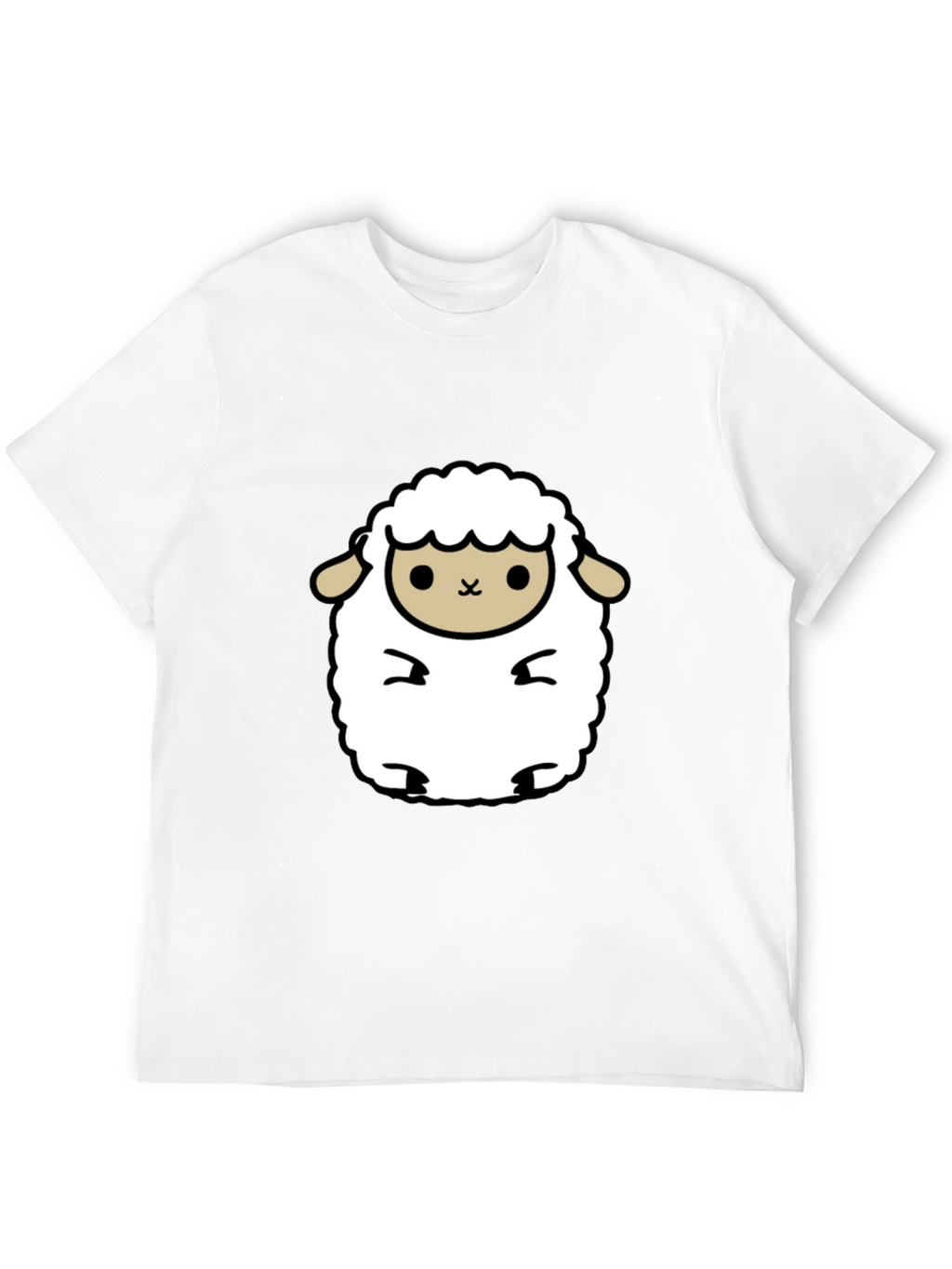 Cute Sheep Graphic Black T-Shirt
