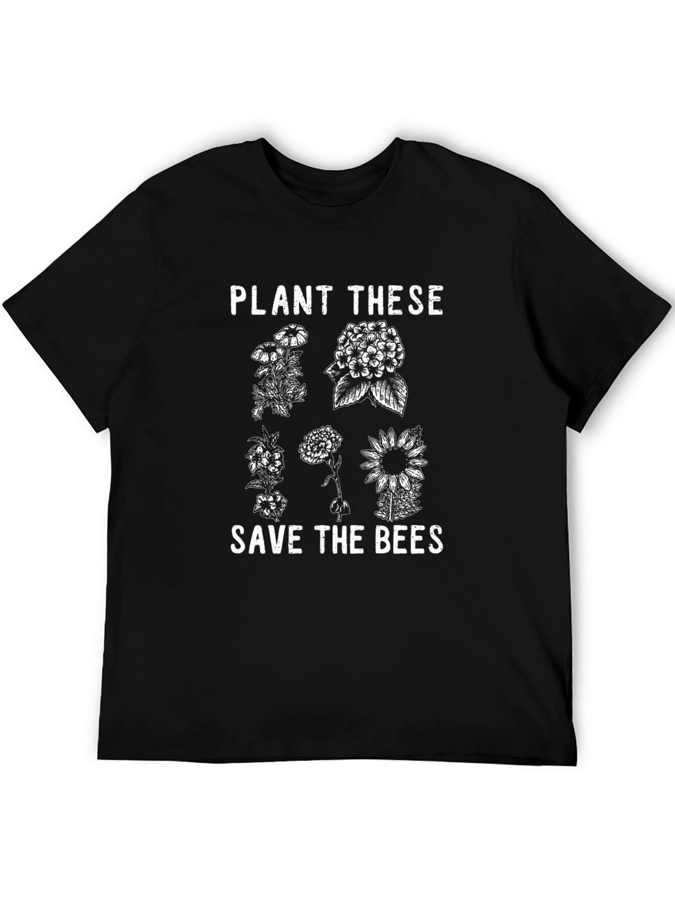 Plant These Save the Bees Black T-Shirt