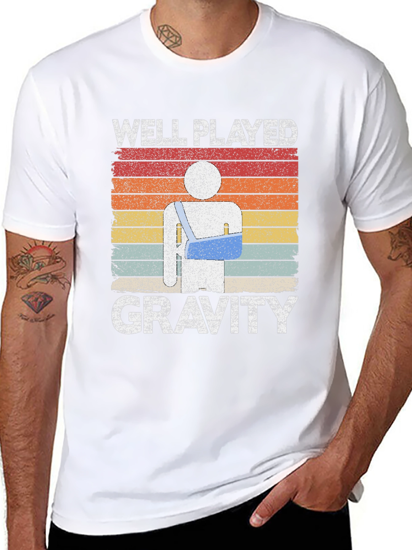 Well Played Gravity T-Shirt - Broken Arm Humor
