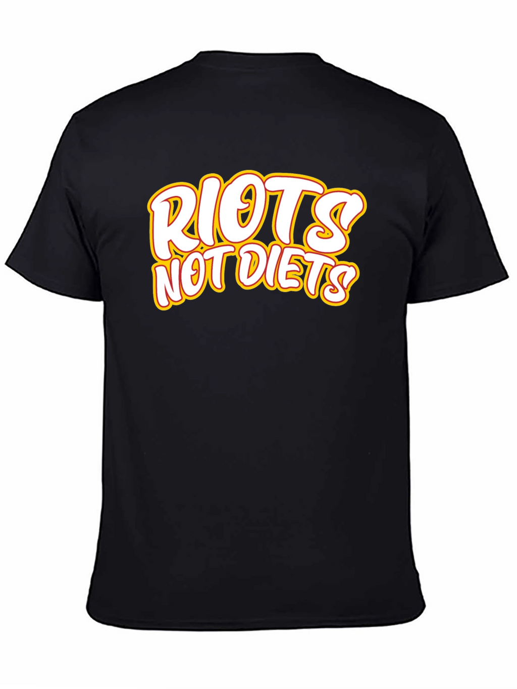 Riots Not Diets Black Graphic Tee - Slogan T-Shirt