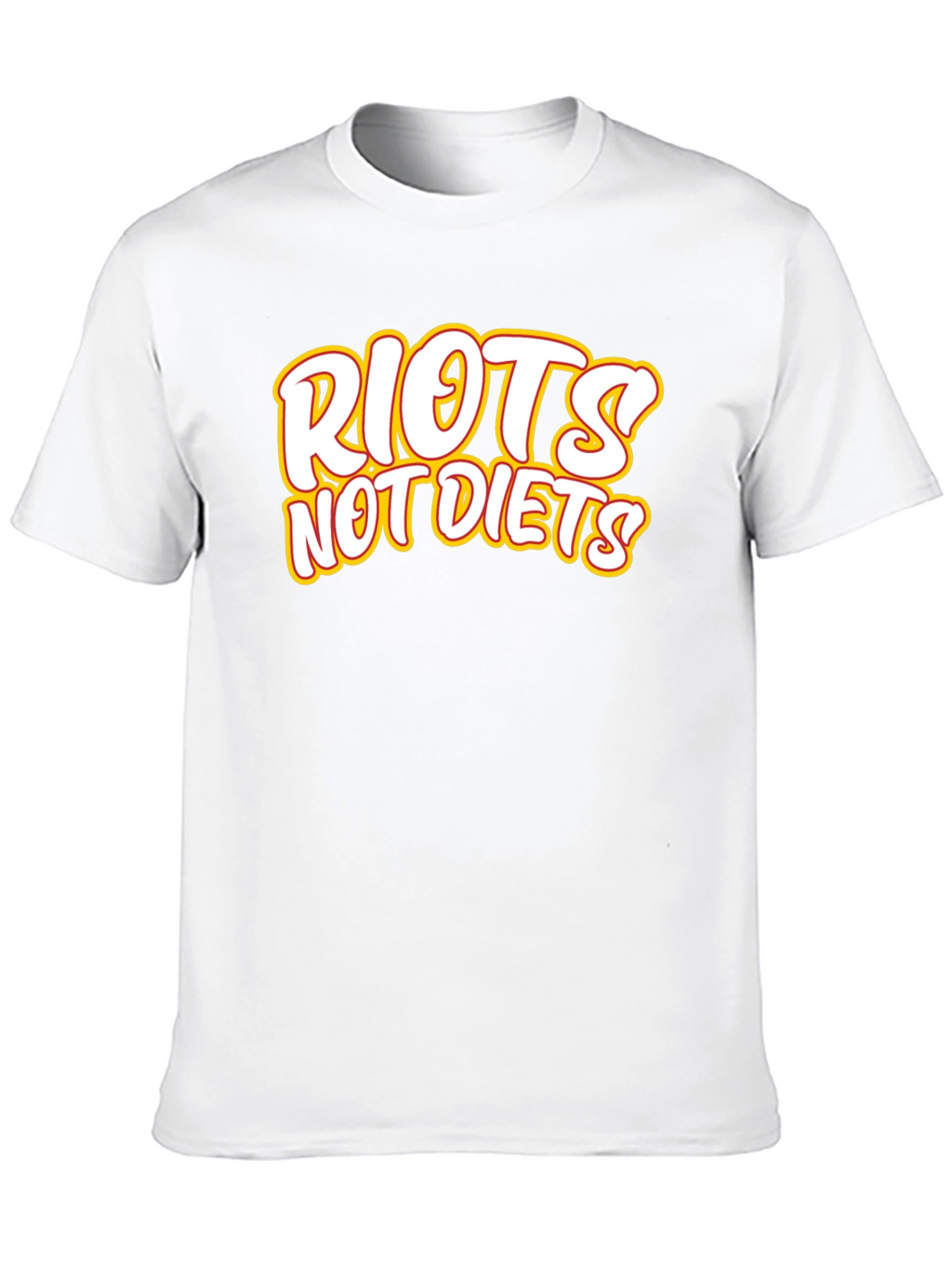 Riots Not Diets Black Graphic Tee - Slogan T-Shirt