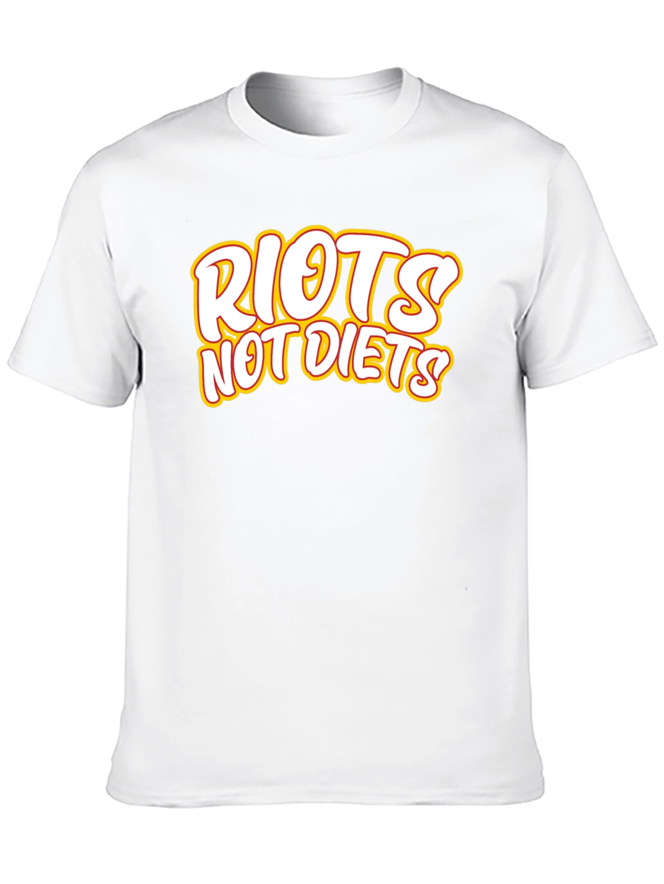 Riots Not Diets Black Graphic Tee - Slogan T-Shirt