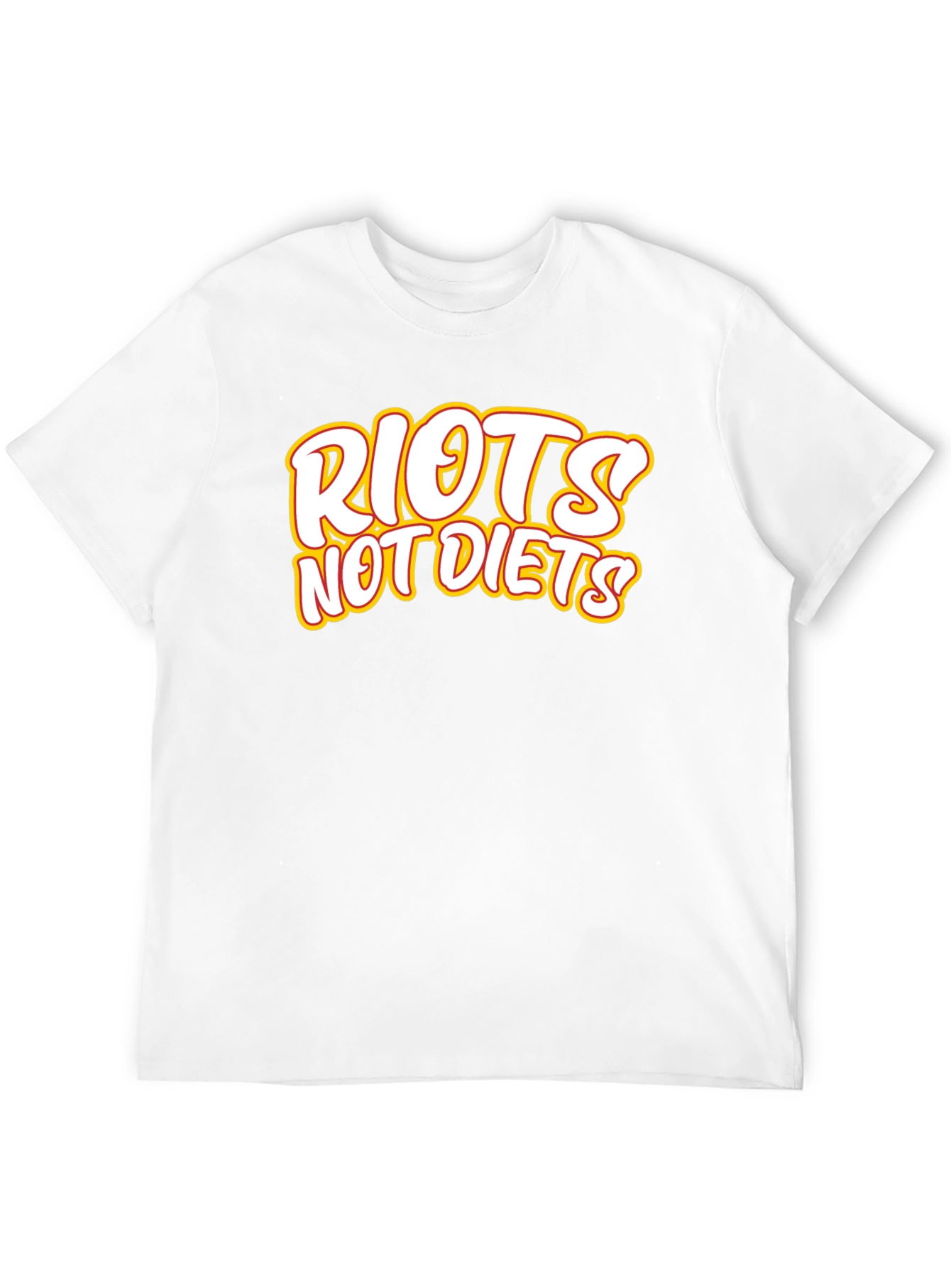 Riots Not Diets Black Graphic Tee - Slogan T-Shirt