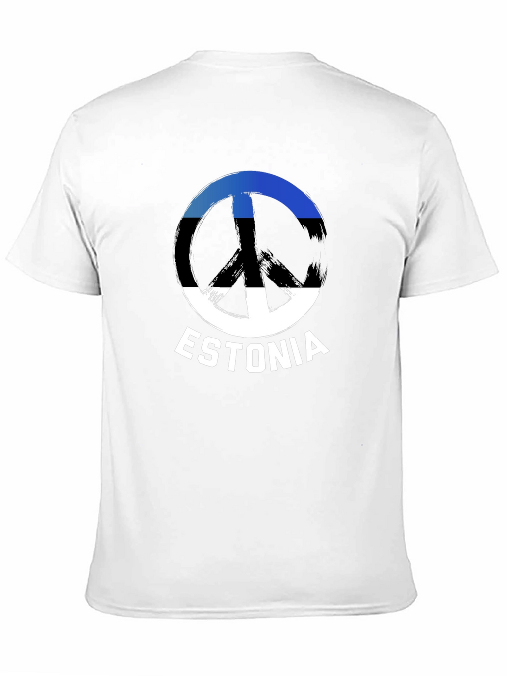Estonia Peace Sign Flag T-Shirt - Black