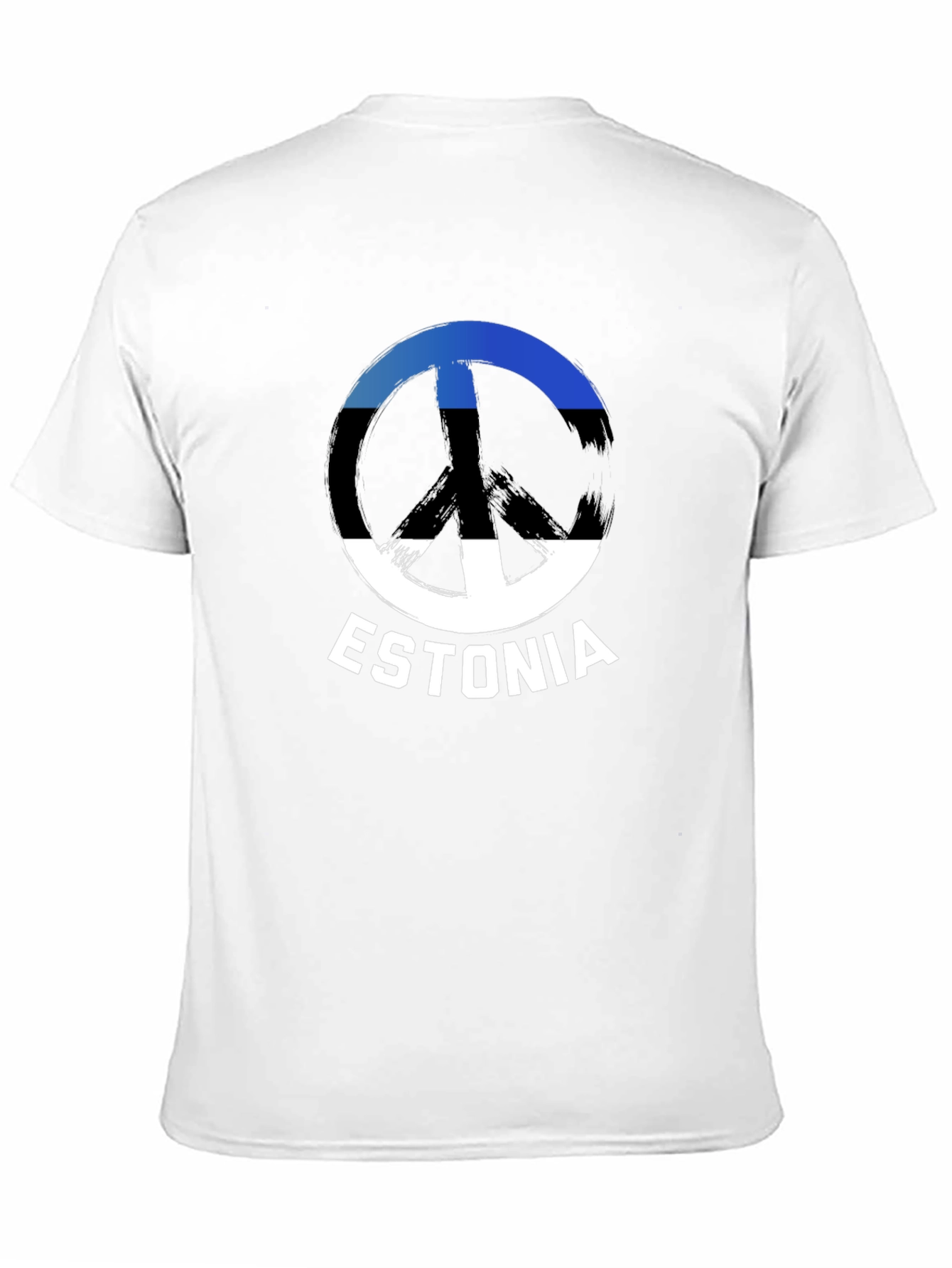 Estonia Peace Sign Flag T-Shirt - Black