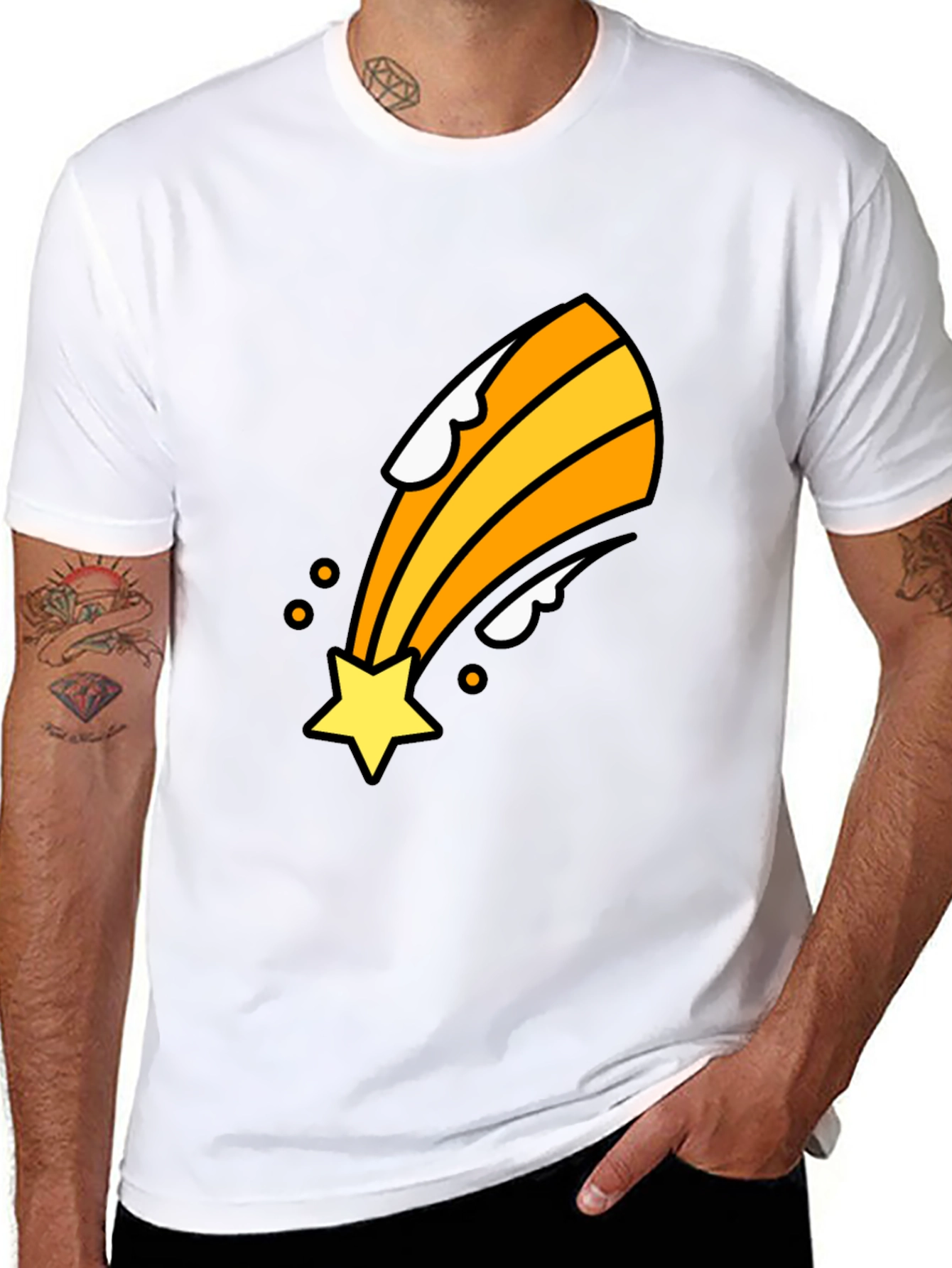 Shooting Star Graphic Tee - Black