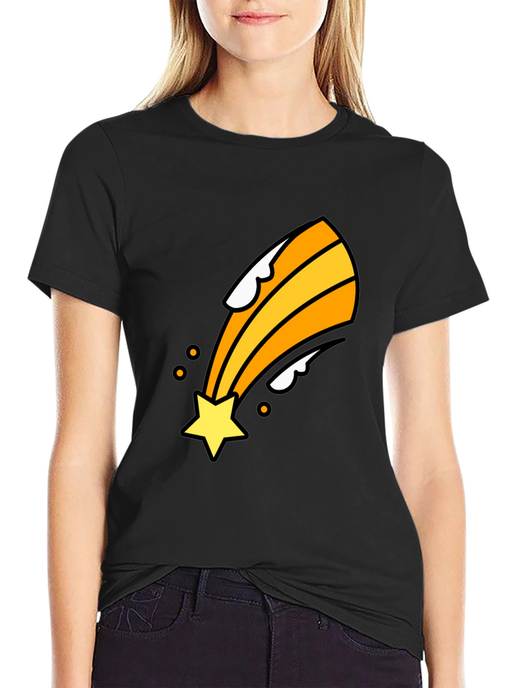 Shooting Star Graphic Tee - Black